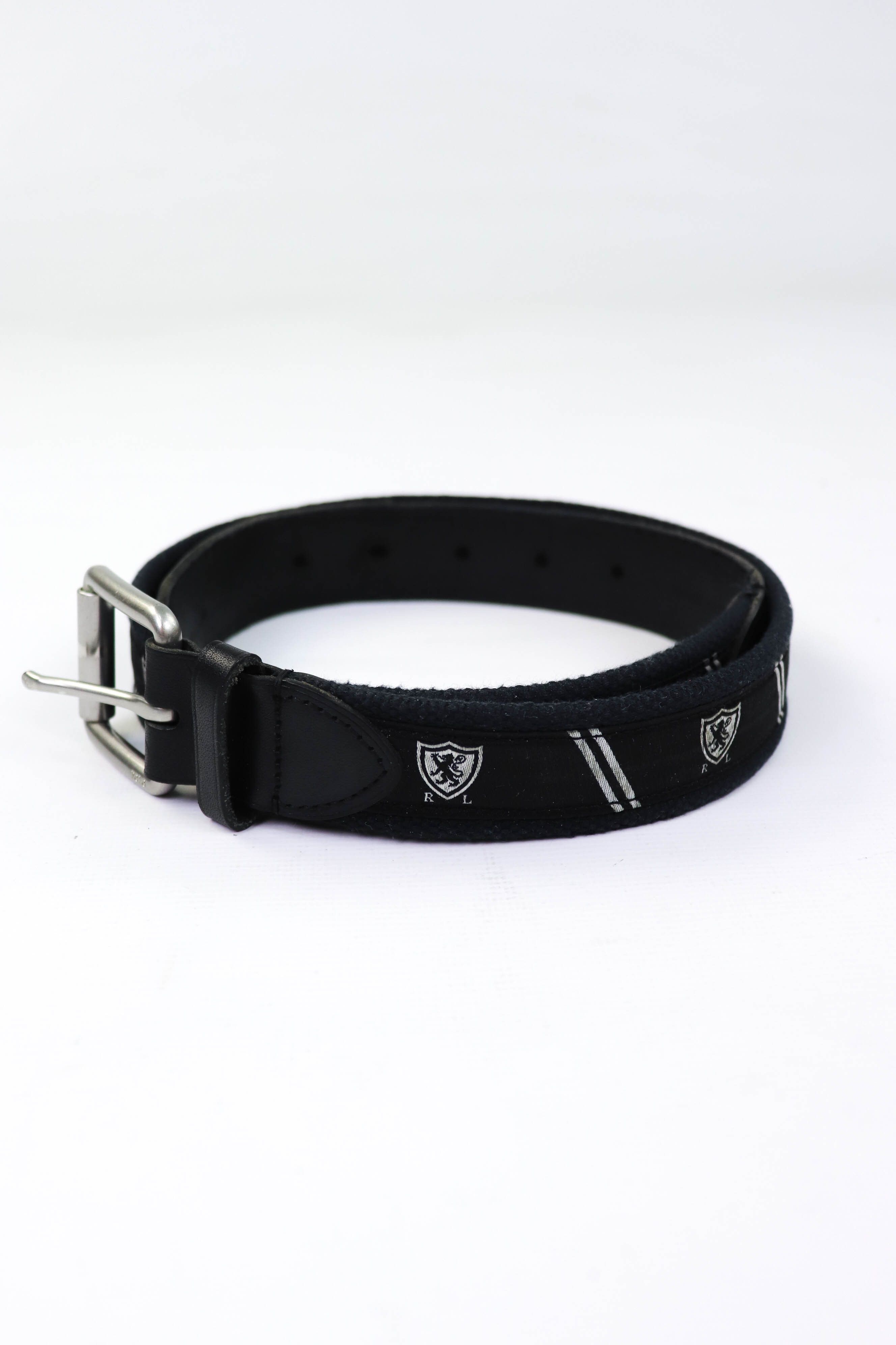 Polo Ralph Lauren POLO Ralph Lauren Women's Black Canvas/Leather Belt Size ONE SIZE - 3 Thumbnail