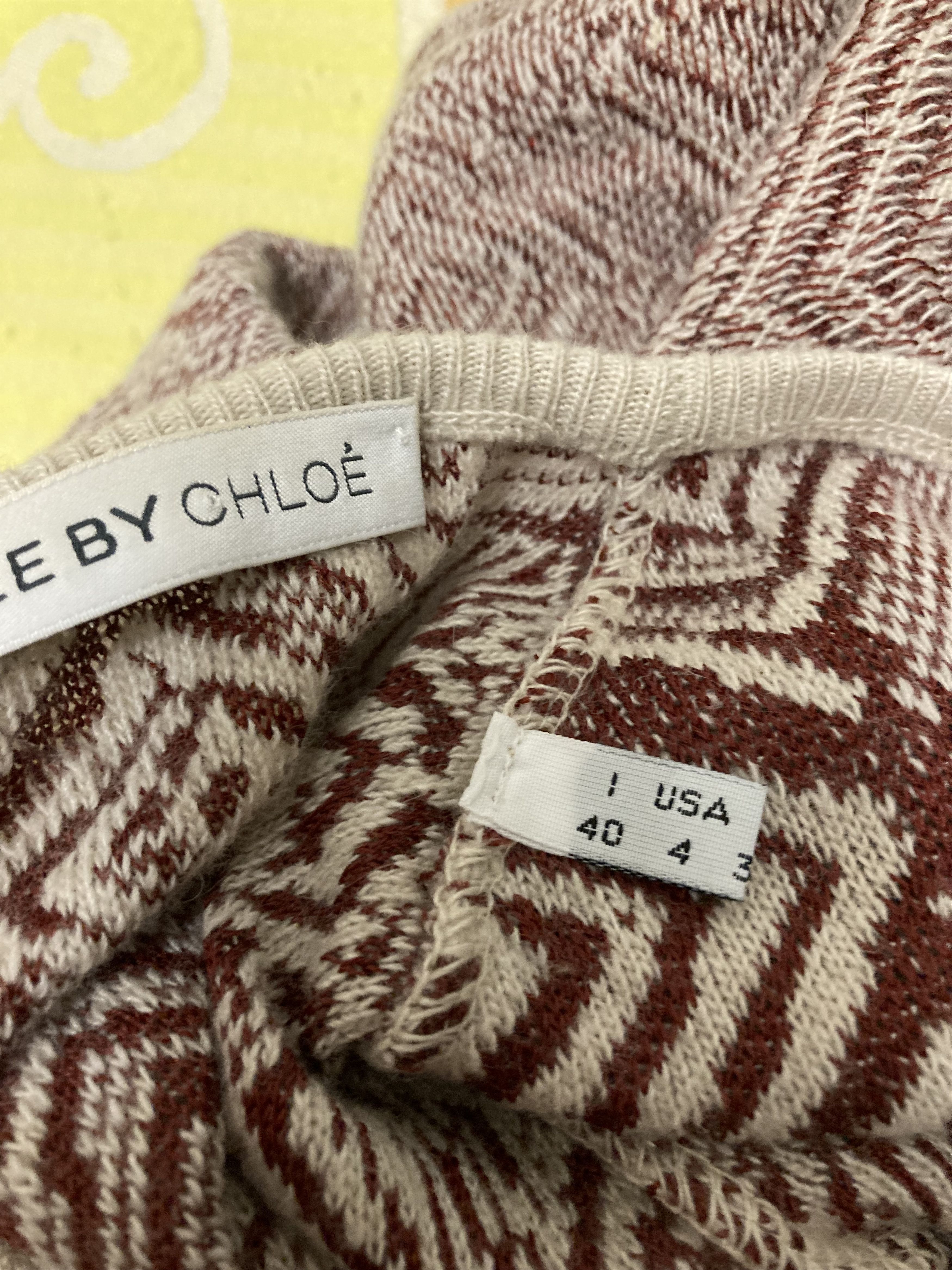 See by Chloe See By Chloe Red Jacquard Knit Asymmetrical Mini Dress Size S / US 4 / IT 40 - 4 Thumbnail