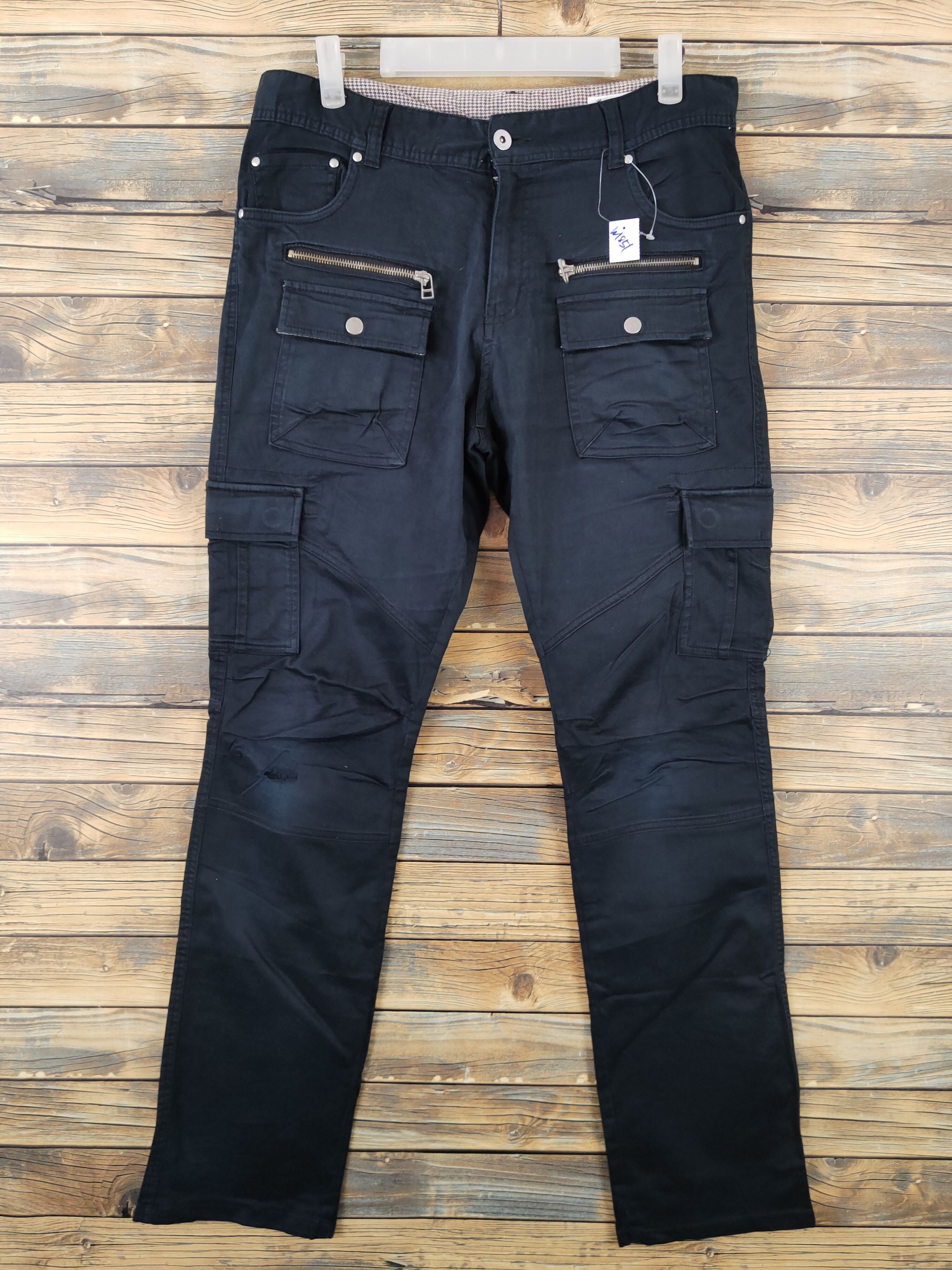 semanticdesign Semantic Design Black punk Multipocket Cargo Pants #W1851 Size US 32 / EU 48 - 1 Thumbnail