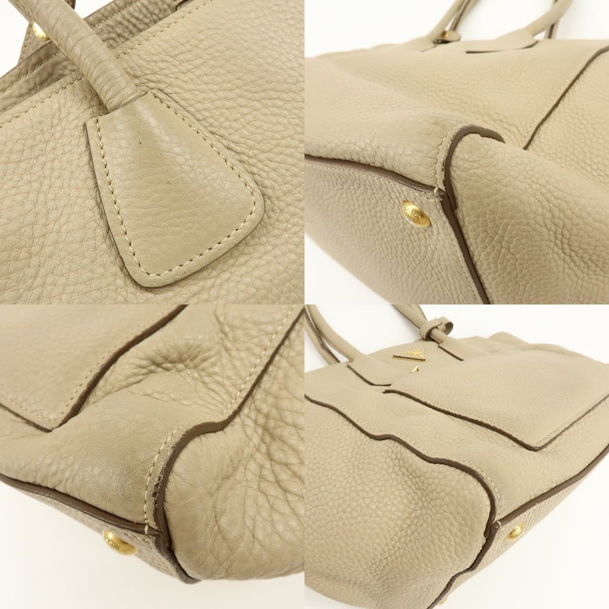 Prada Prada Vitello Daino Shoulder Bag Beige Size ONE SIZE - 5 Thumbnail
