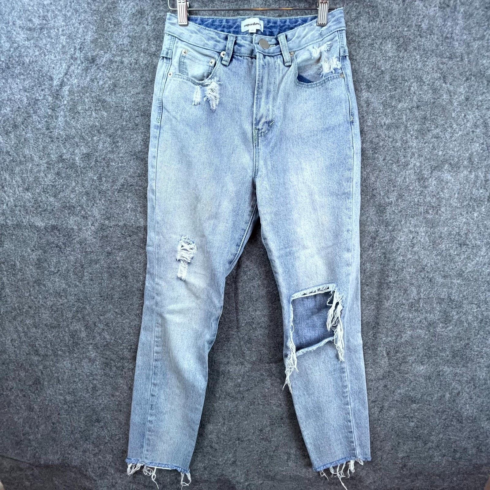superdown Superdown Jeans Womens 25 Blue Denim Fray Ripped Knee Size 25" / US 0 / IT 36 - 1 Thumbnail