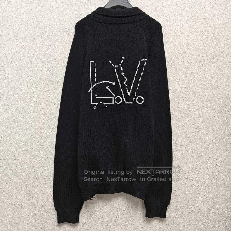 Louis Vuitton Louis Vuitton NBA Signature Black Wool Knit Cardigan sweat Size US XXL / EU 58 / 5 - 2 Thumbnail