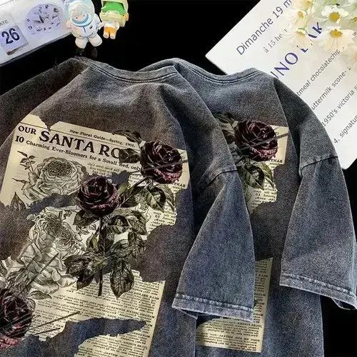 Japanese Brand Y2K Men Streetwear T-shirt with rose Size US L / EU 52-54 / 3 - 1 Thumbnail