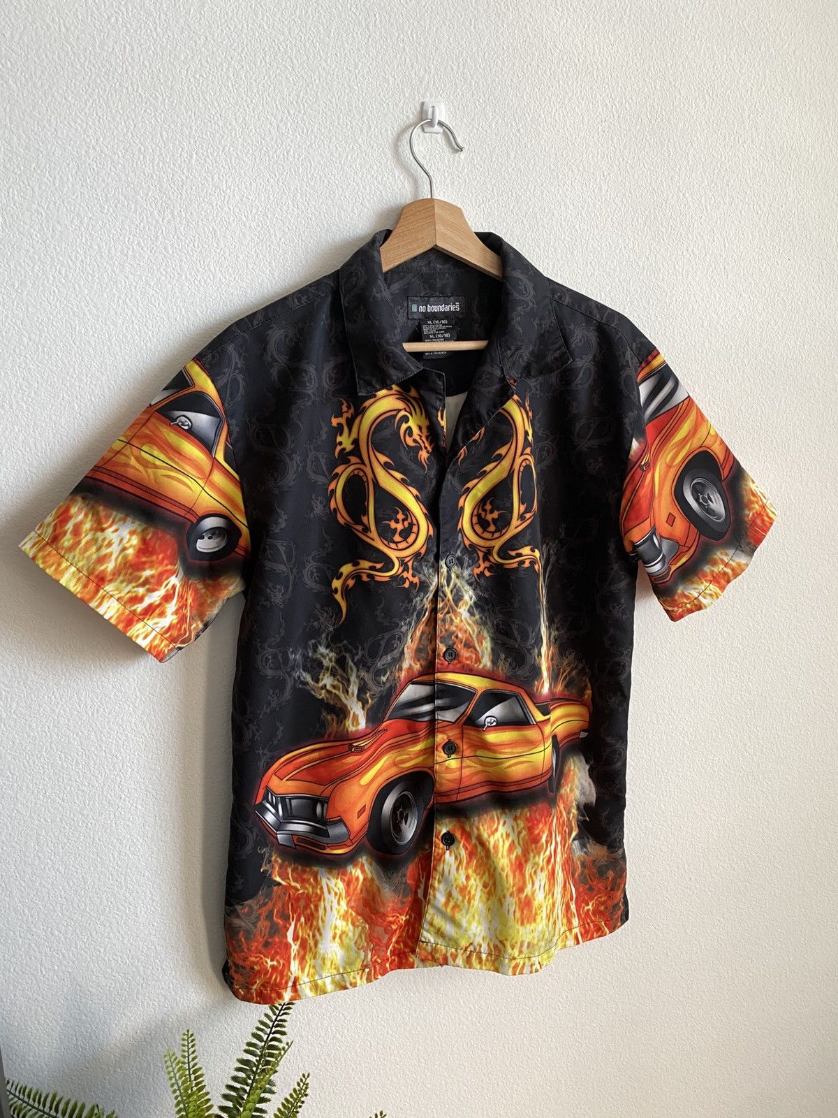 Affliction Y2K Flame Dragon Crazy Button Up Skater Shirt Size US L / EU 52-54 / 3 - 2 Thumbnail