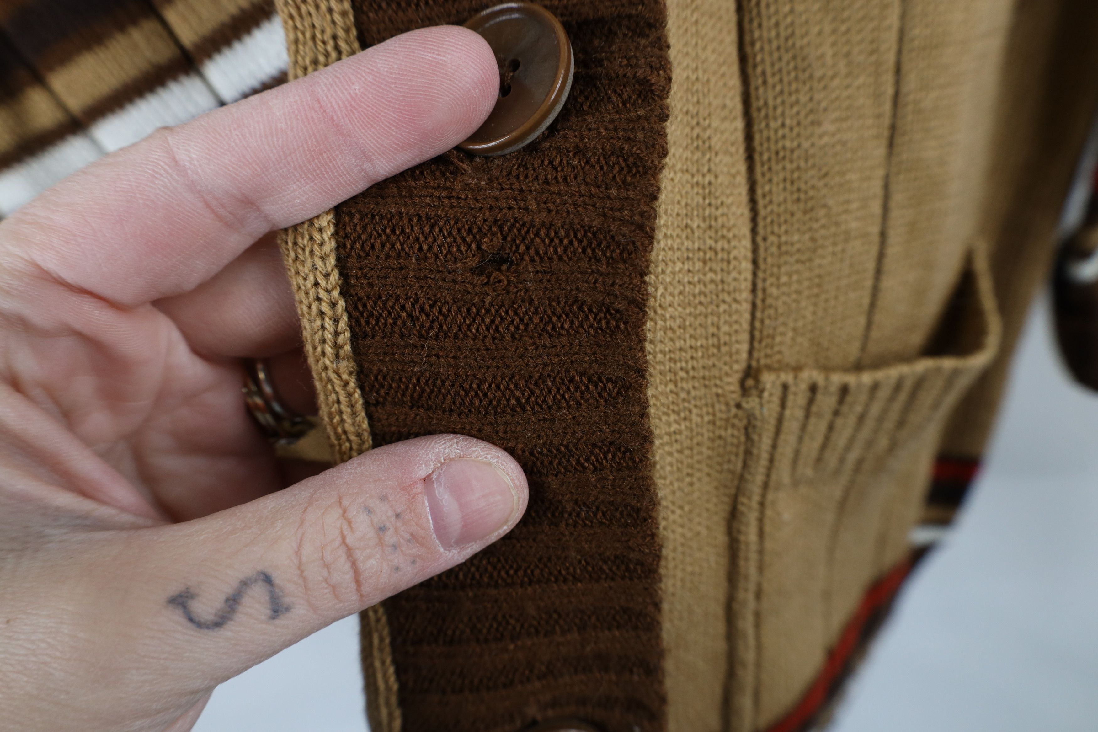 Vintage Vintage 70s Mid Century Modern MCM Shawl Cardigan Sweater Size M / US 6-8 / IT 42-44 - 5 Thumbnail
