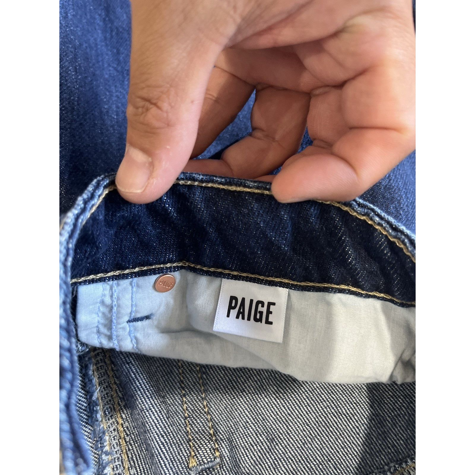 Paige RARE Paige Dark Denim jeans Pockets Wide Leg Denim sz 25 Size 25" / US 0 / IT 36 - 6 Thumbnail