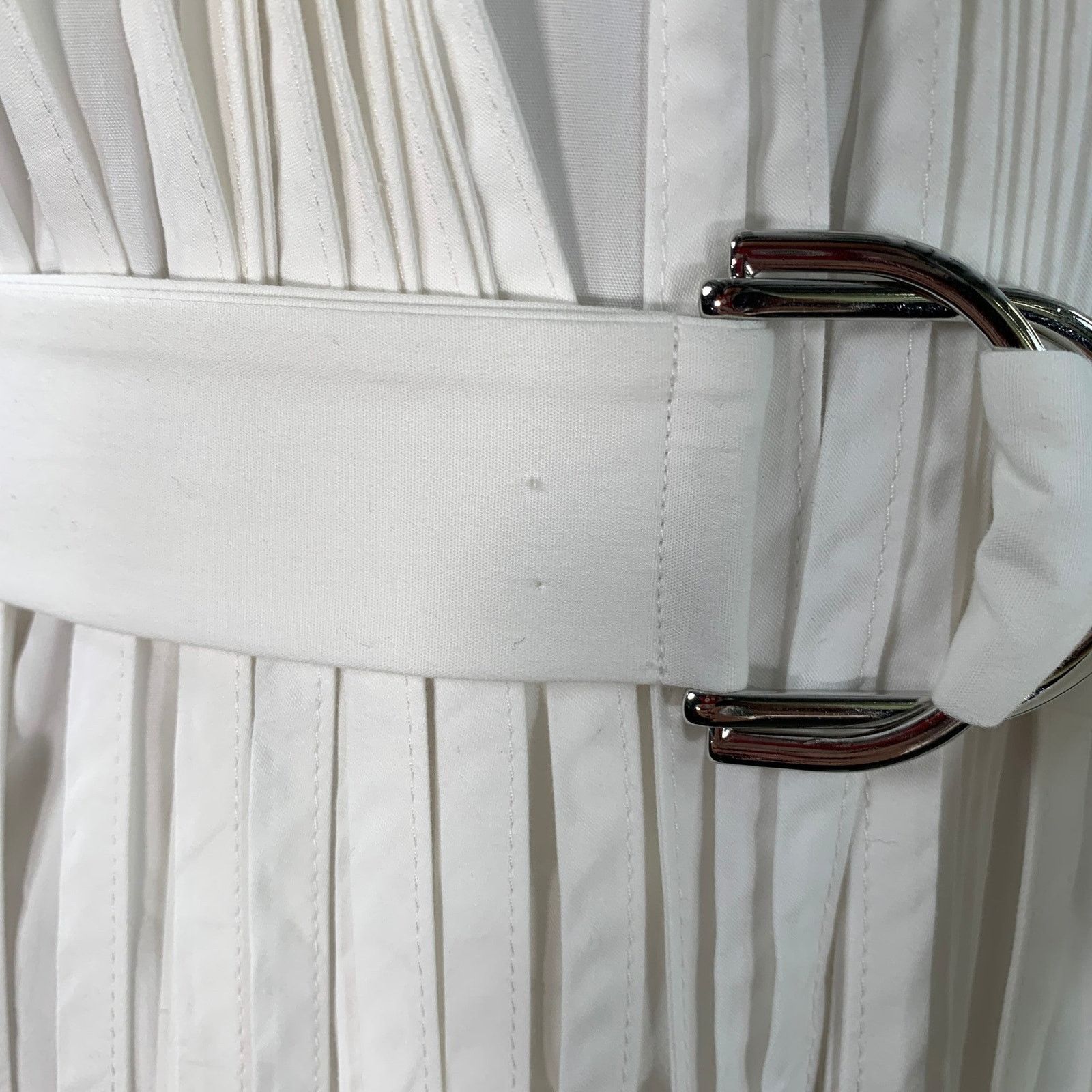 Other MANTU Size M White Cotton Fringe Belted Midi Dress Size M / US 6-8 / IT 42-44 - 5 Thumbnail