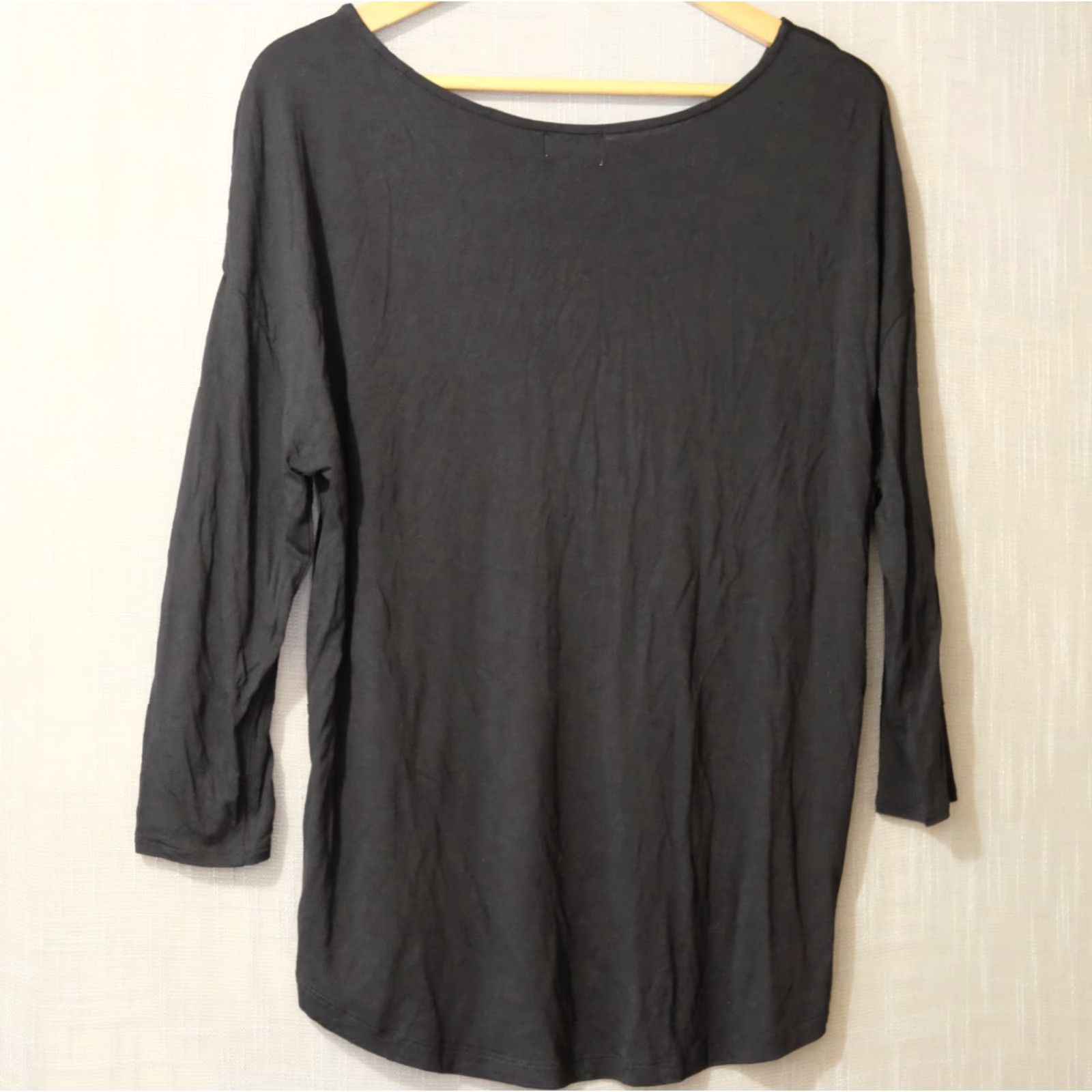 Old Navy Old Navy Shirt Womens L Black Long Sleeve Boat Neck Super Soft Size L / US 10 / IT 46 - 5 Thumbnail