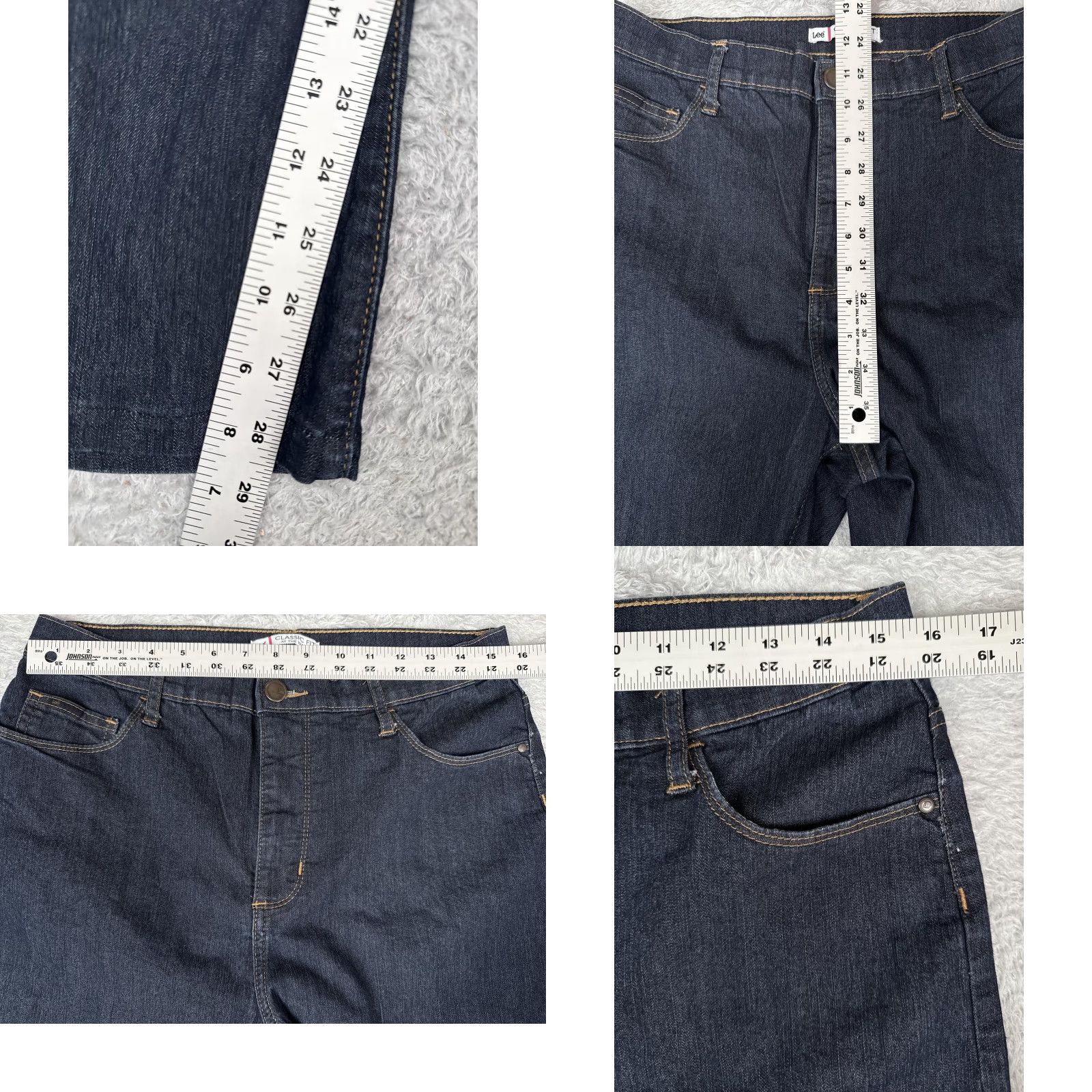 Lee Lee Jeans Womens 30x29 Blue High Rise Bootcut Denim Dark Wash Cotton Size 30" / US 8 / IT 44 - 8 Thumbnail