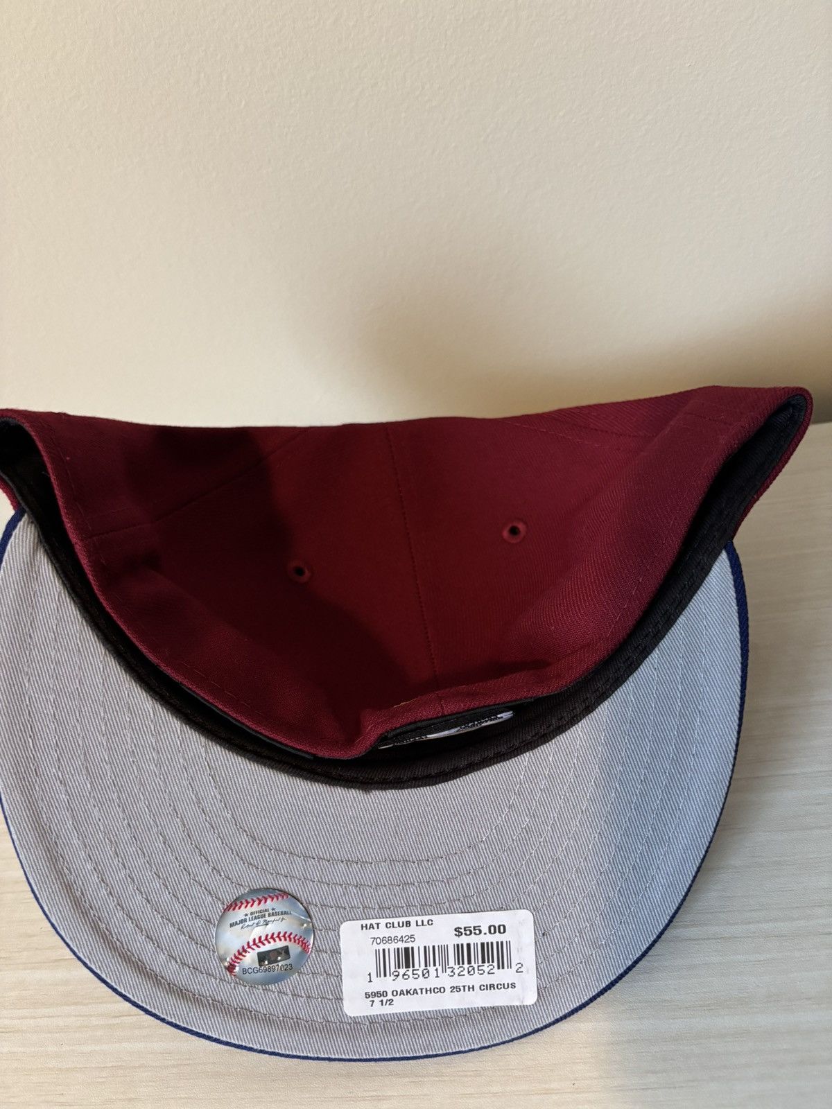Hat Club Oakland A’s Fitted Size 7 1/2 Sangria Hatclub Size ONE SIZE - 6 Thumbnail