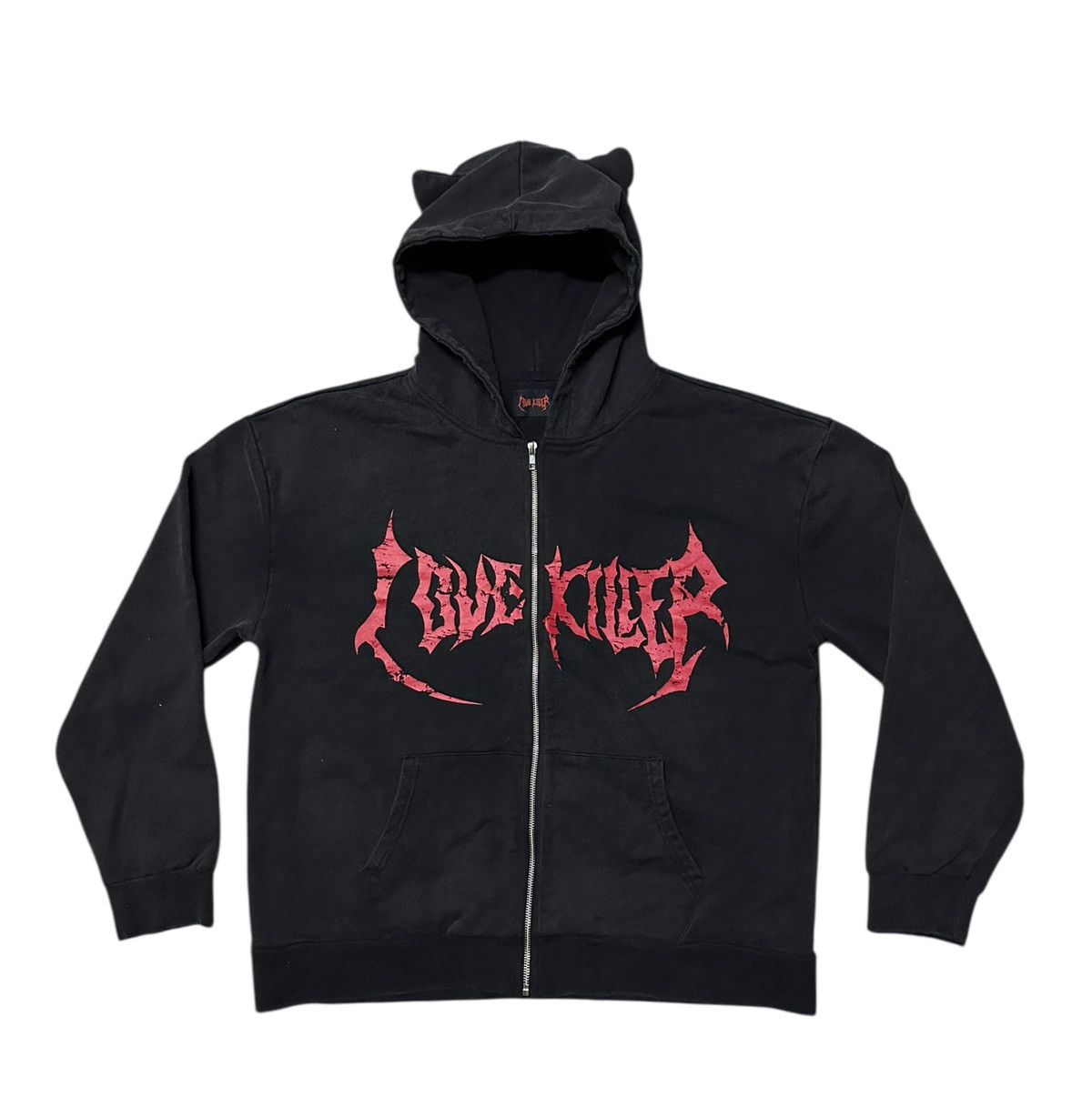 Japanese Brand Lovekiller killer cat destruction hoodie Size US XL / EU 56 / 4 - 3 Thumbnail