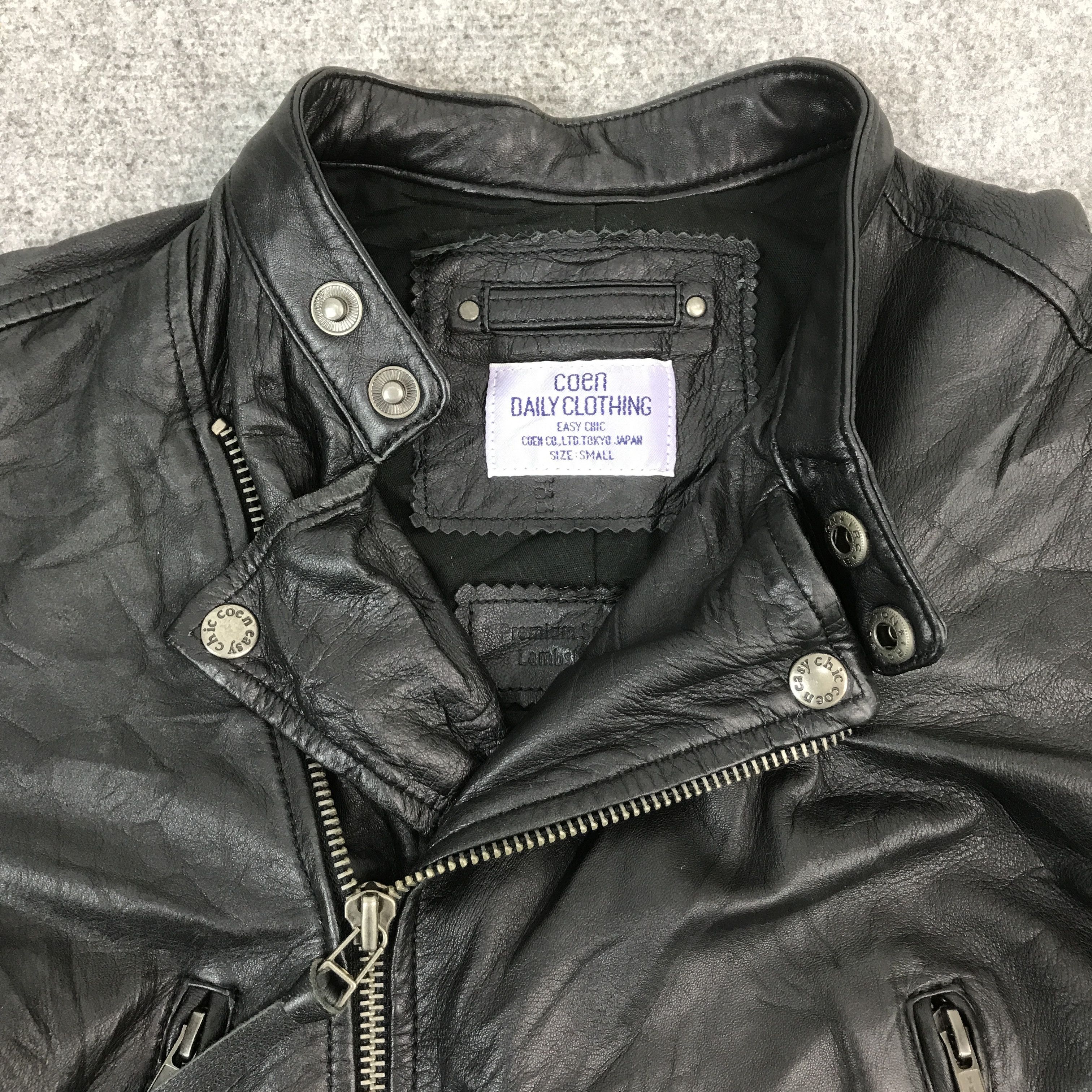 14th Addiction × If Six Was Nine × Japanese Brand COEN JAPAN DESIGN DOUBLE COLLAR LEATHER JACKET Size US XS / EU 42 / 0 - 5 Thumbnail
