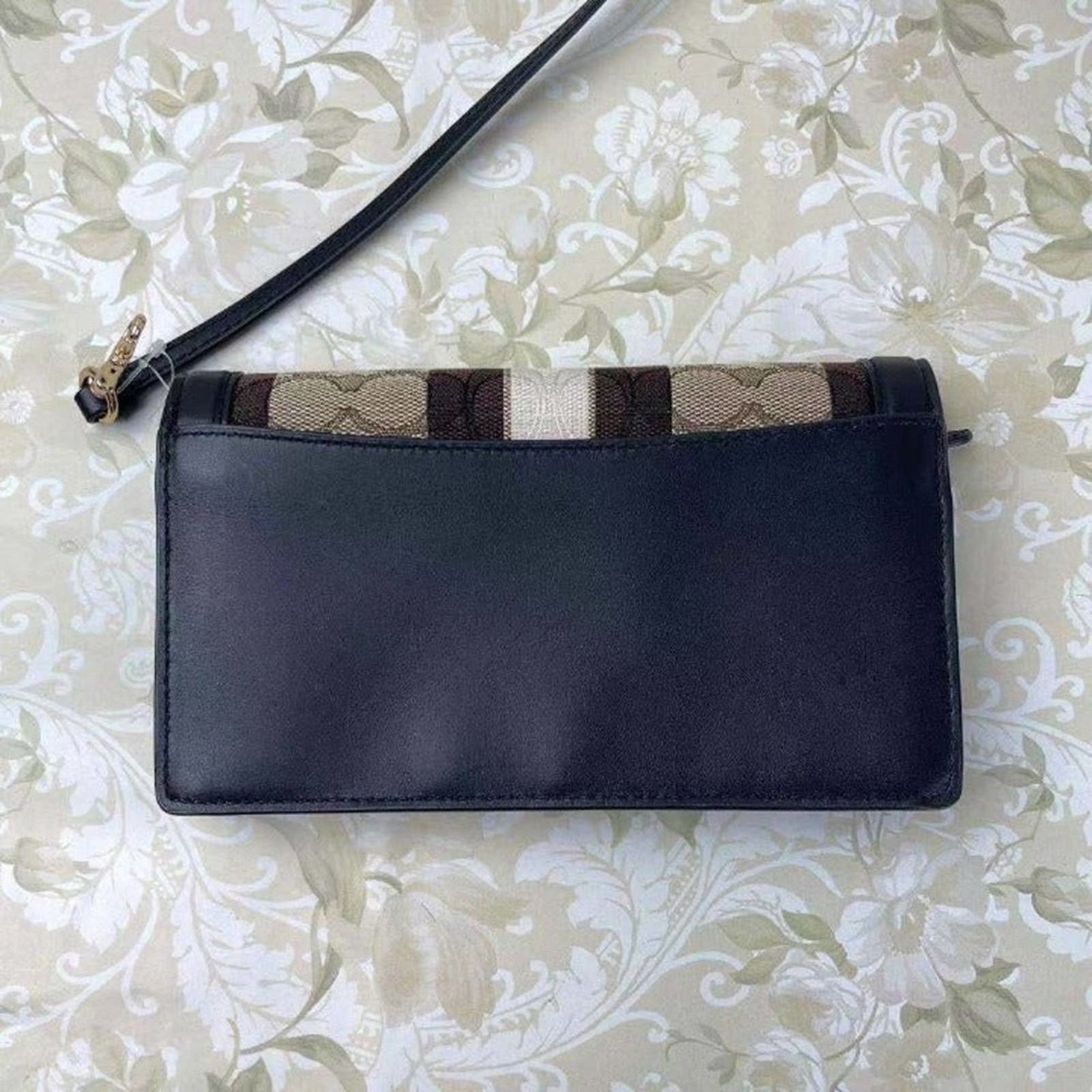 Coach COACH C5884 WOMEN'S FOLDOVER CROSSBODY IN KHAKI BLACK MULTI Size ONE SIZE - 3 Thumbnail