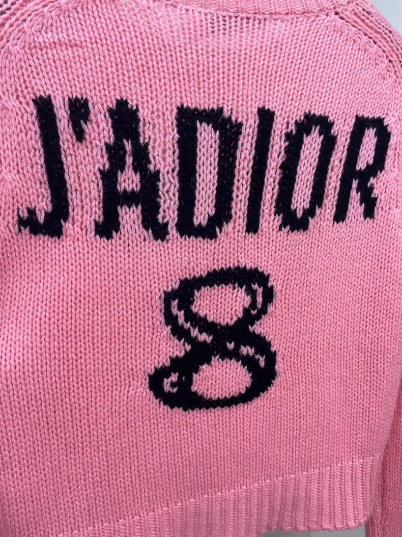 Dior Dior Pink No. 8 letter knitted cashmere sweater 2504-Nextar Size XXS / US 00 / IT 34 - 3 Thumbnail