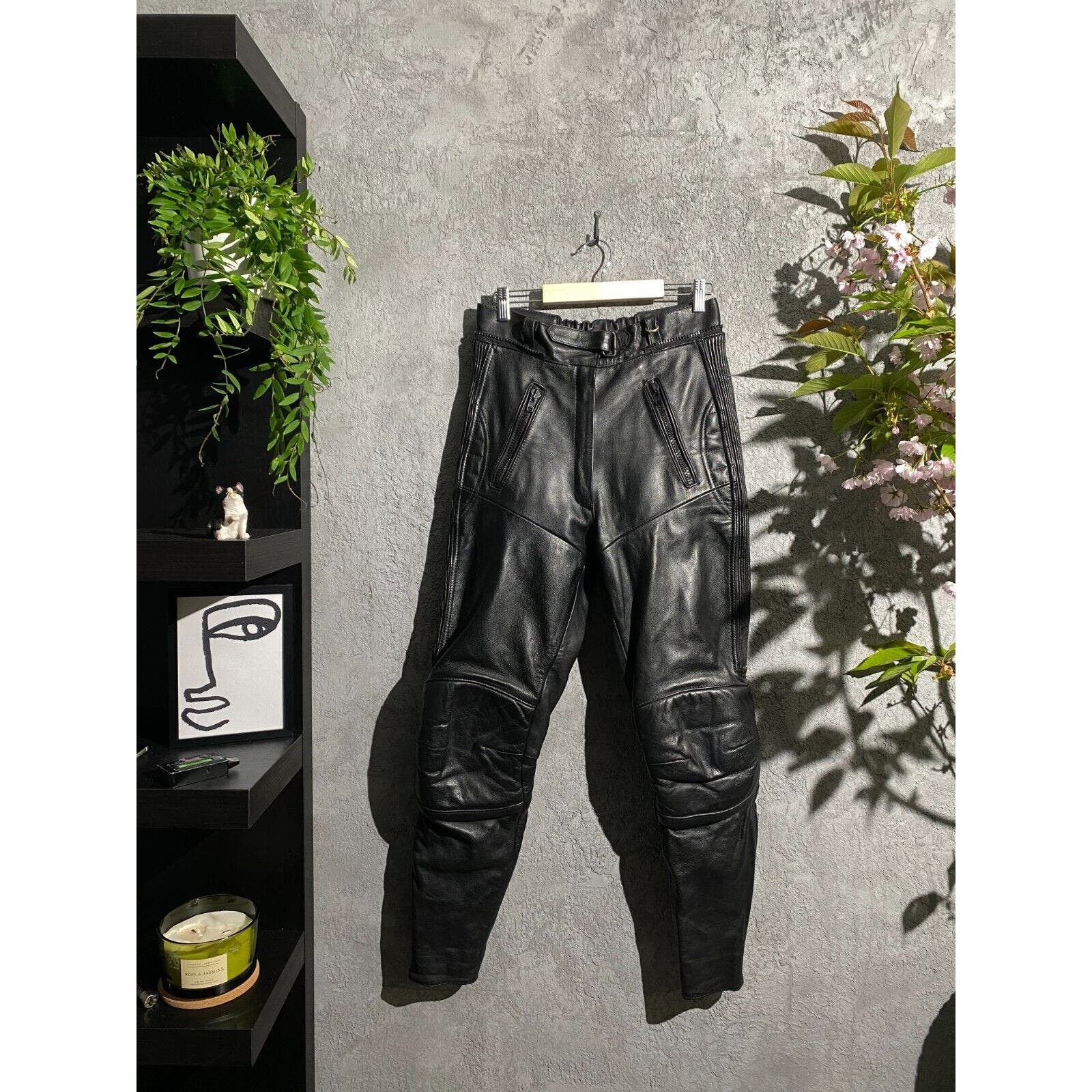 image of Avant Garde Vintage Leather Pants Moto Opium Playboi Carti Ye Size 31 in Black, Men's