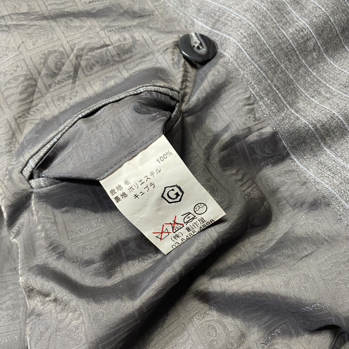 Lanvin Lanvin Paris Blazer Grey Striped Double Breasted Size 48R - 10 Thumbnail
