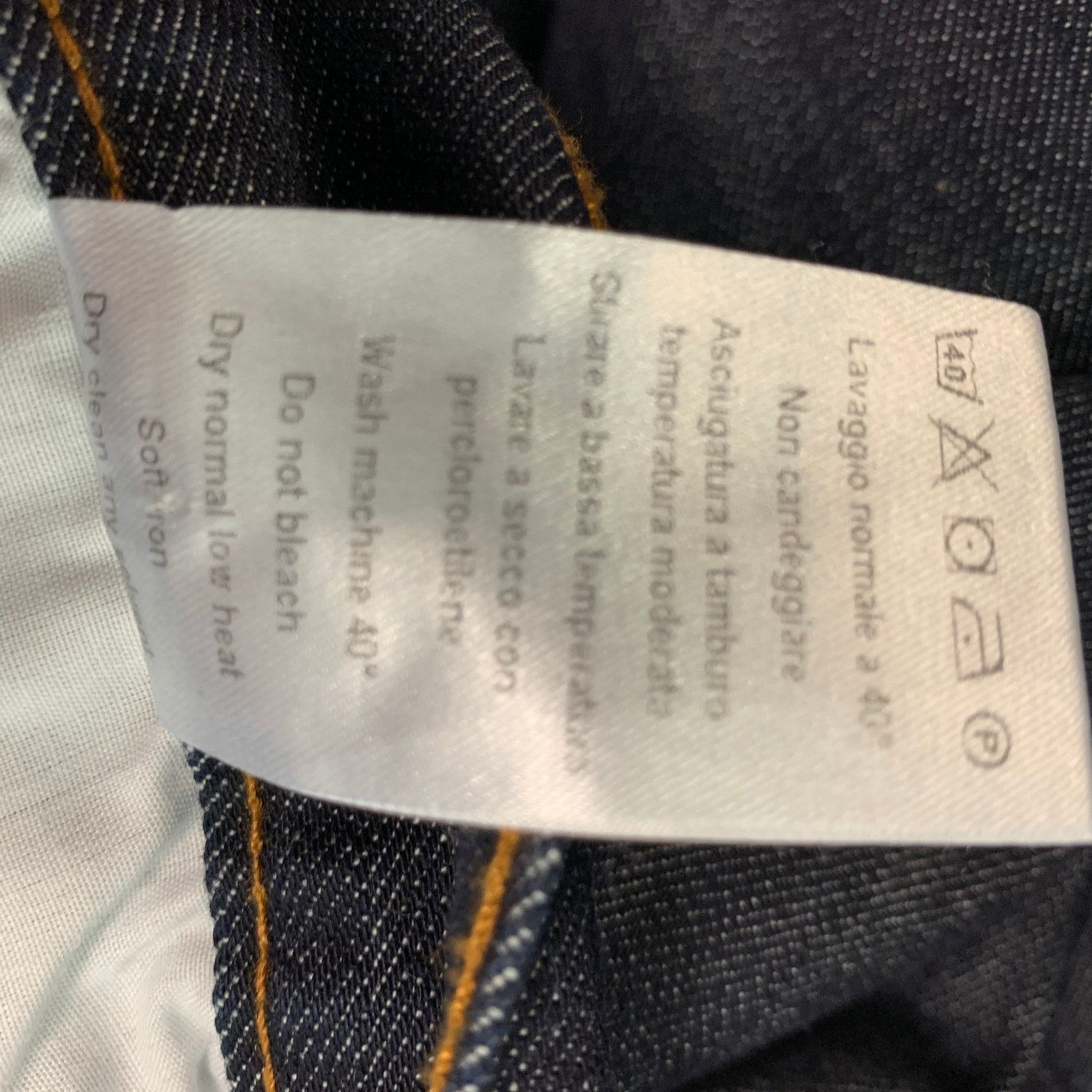 Baldinini 34 Navy Contrast Stitch Cotton Elastane Button Fly Jeans Size US 34 / EU 50 - 5 Thumbnail