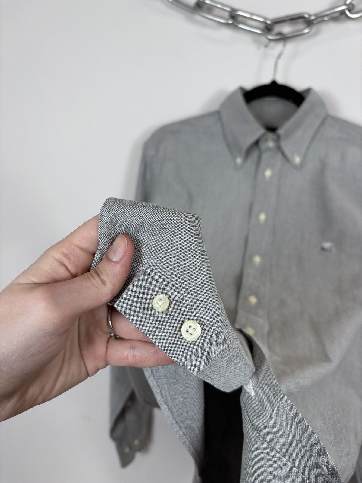 Etro Etro Men’s Textured Grey Long Sleeve Shirt Button Down Size US L / EU 52-54 / 3 - 11 Thumbnail