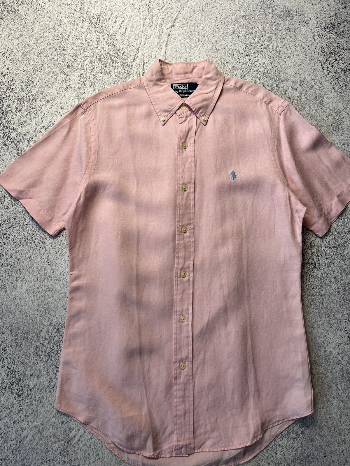 Polo Ralph Lauren Vintage RALPH LAUREN Linen Striped Short Sleeved Silk Shirt Size US S / EU 44-46 / 1 - 12 Thumbnail