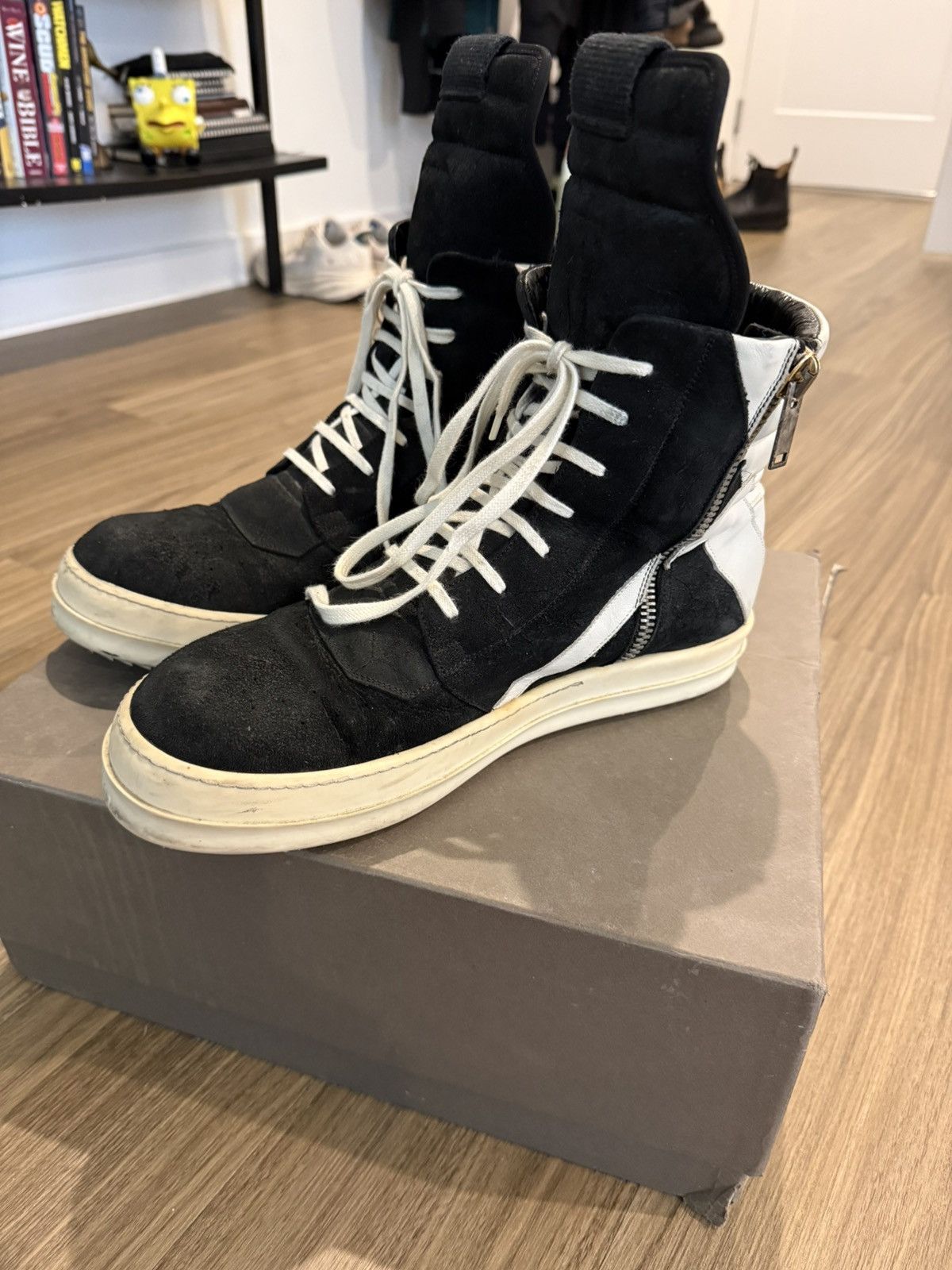 Rick Owens SS14 Blistered Leather Geobaskets Size US 13 / EU 46 - 3 Thumbnail