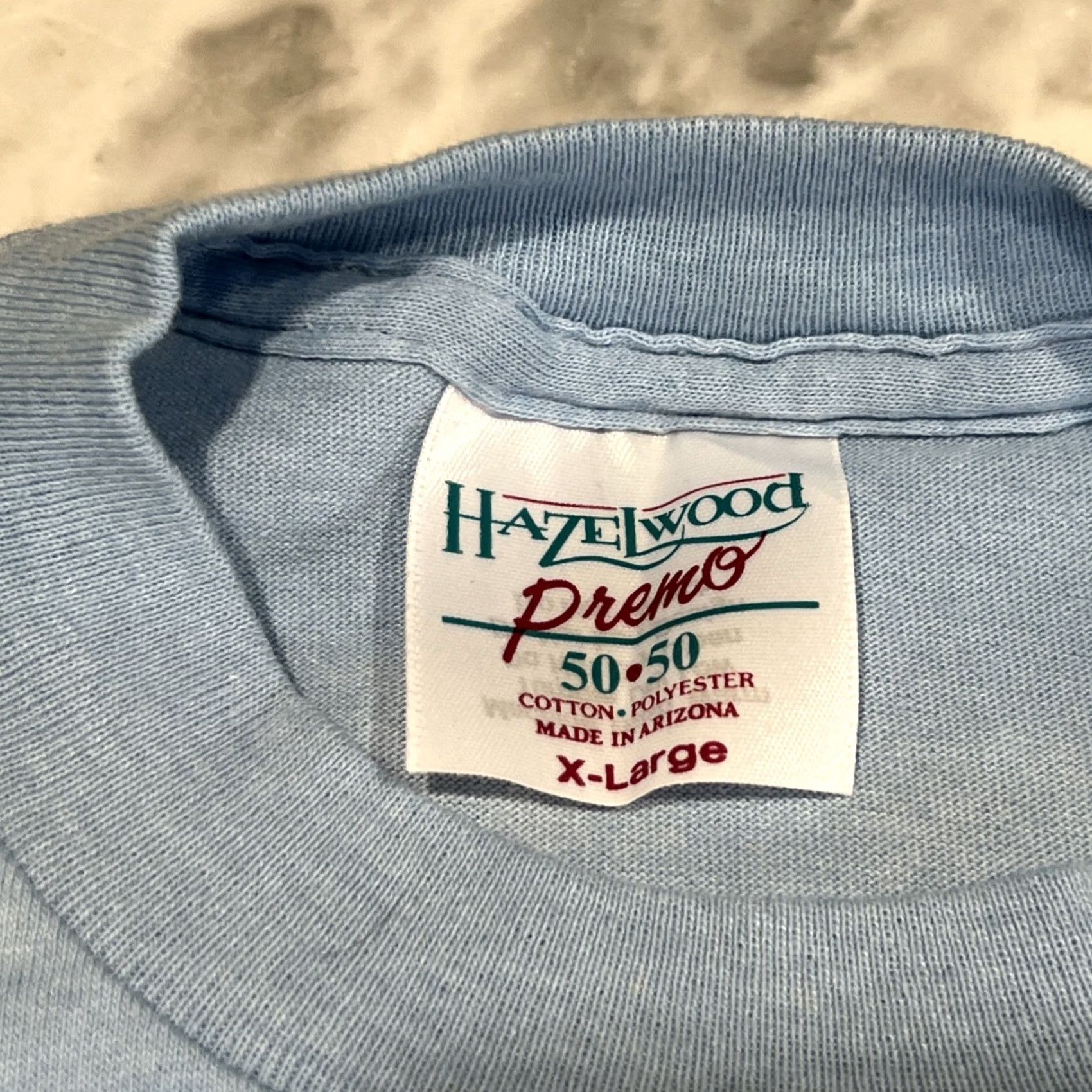 Vintage VINTAGE Hazelwood Premo Arizona 75th Anniversary T Shirt XL Blue Short Sleeve Graphic Tee United States 1980s Mens Size US XL / EU 56 / 4 - 6 Thumbnail
