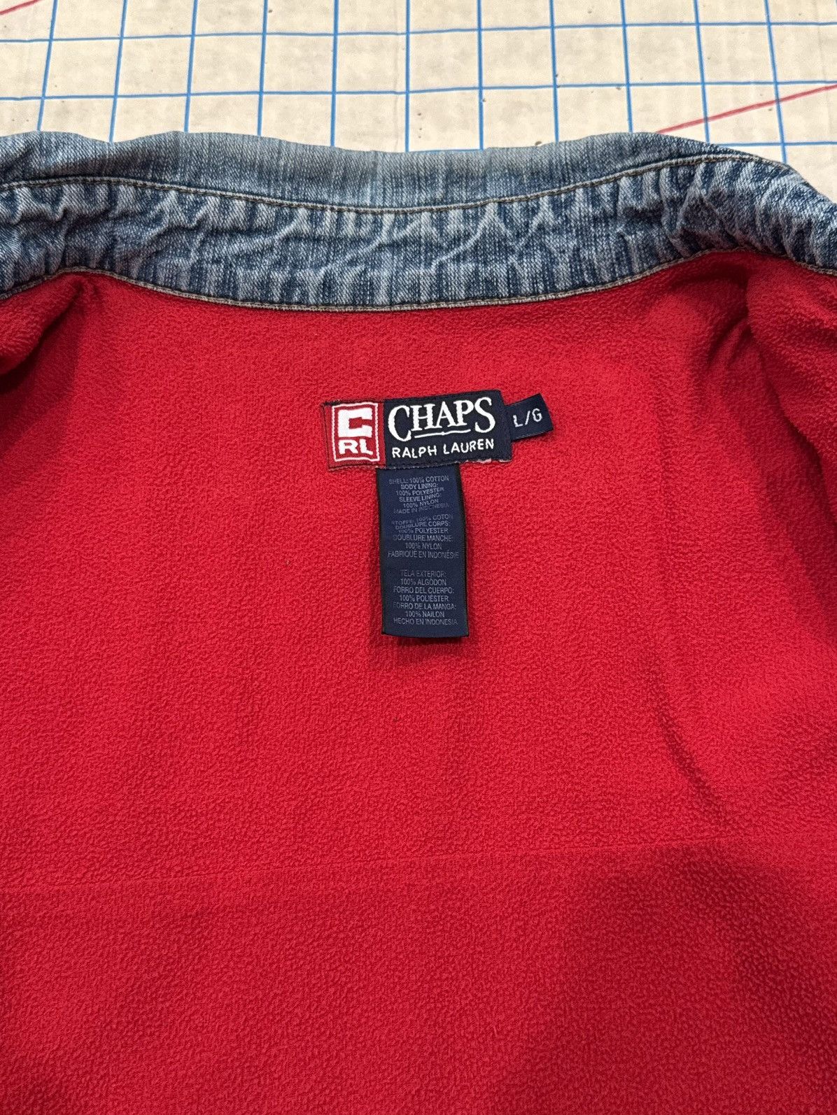 Chaps Ralph Lauren Vintage Chaps Ralph Lauren Denim Button Up Red Fleece Liner Size US L / EU 52-54 / 3 - 4 Thumbnail