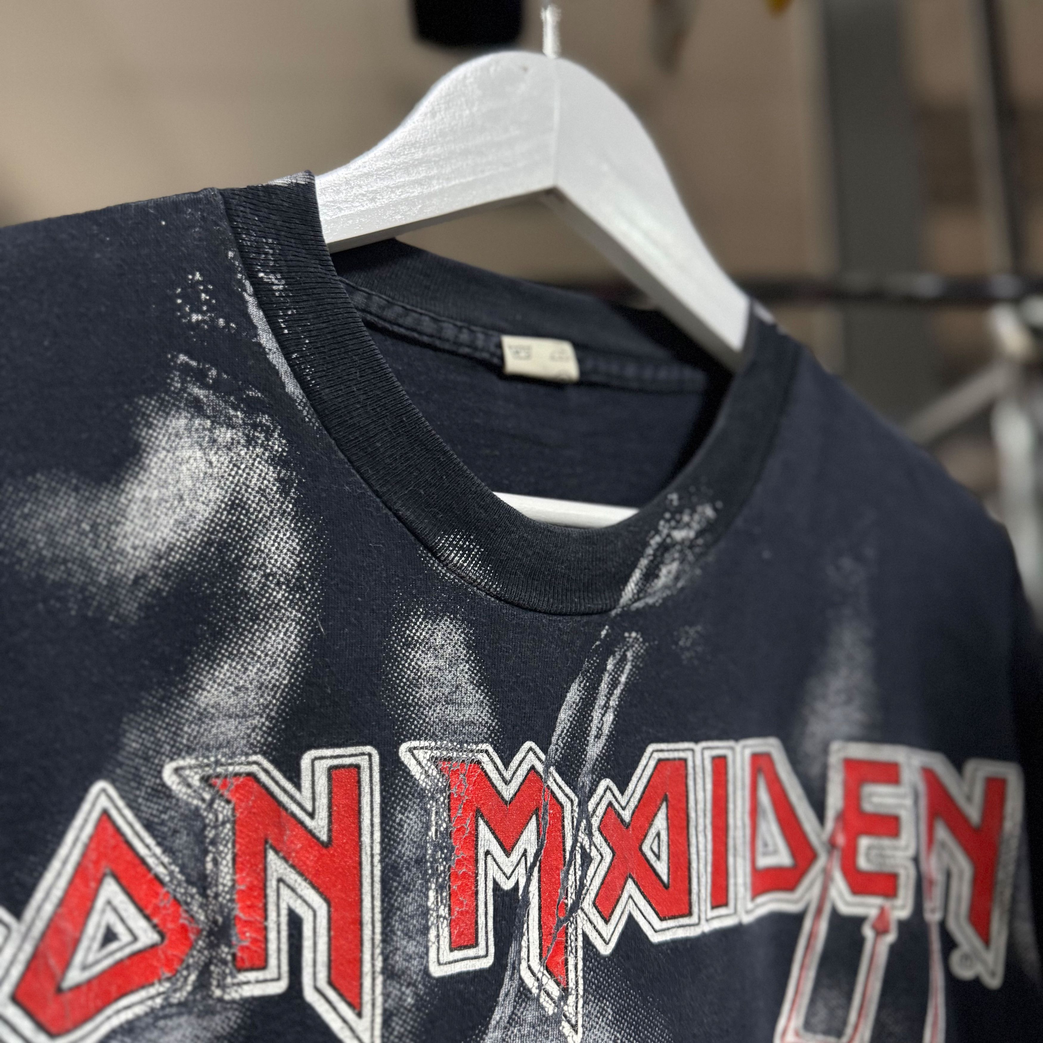 Band Tees 1992 Vintage Iron Maiden Devil European All Over Print Tee Size US XL / EU 56 / 4 - 6 Thumbnail