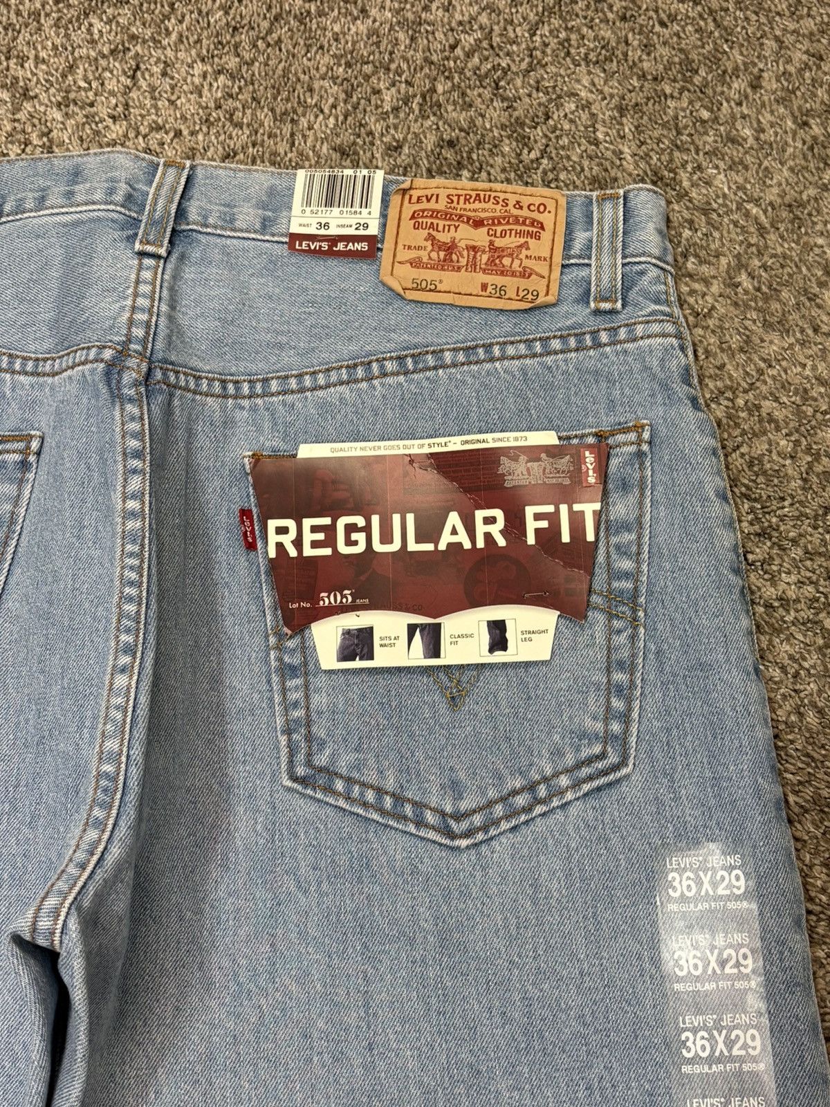 Levi's Vintage Levis 505 Jeans 36x29 Y2K Deadstock Regular Straight Size US 36 / EU 52 - 4 Thumbnail