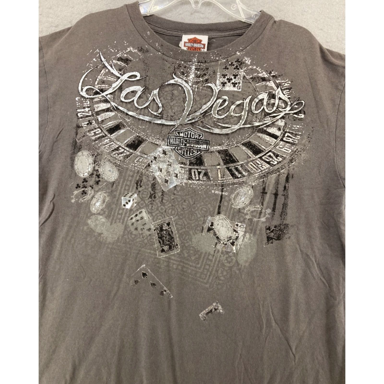 Harley Davidson Harley-Davidson T-Shirt Las Vegas Nevada 2010 Graphic Print Adult Large Gray Motorcycle Logo Casual Men Size US L / EU 52-54 / 3 - 2 Thumbnail