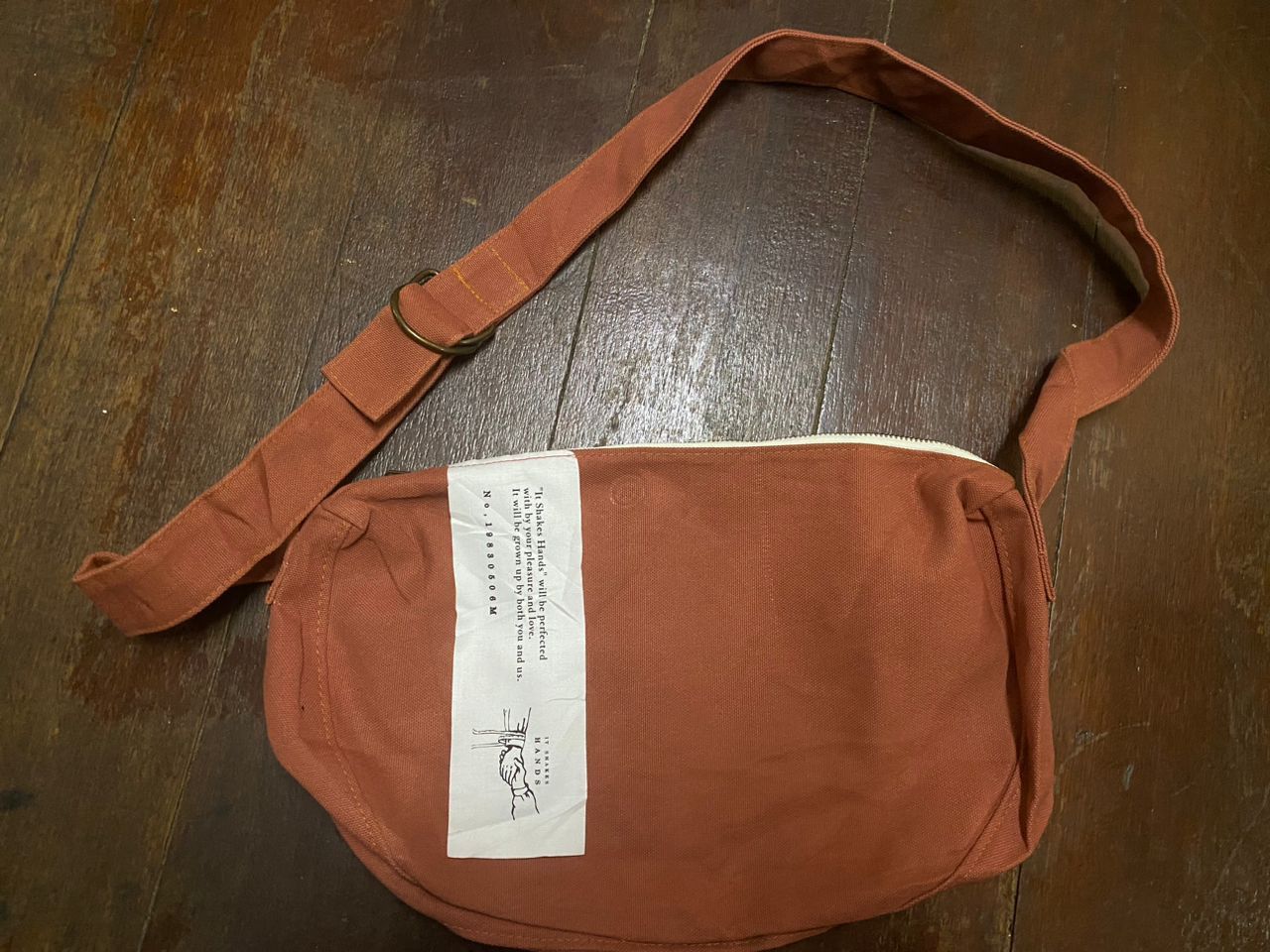 Japanese Brand “It shakes hands” brown canvas sling bag Size ONE SIZE - 8 Thumbnail