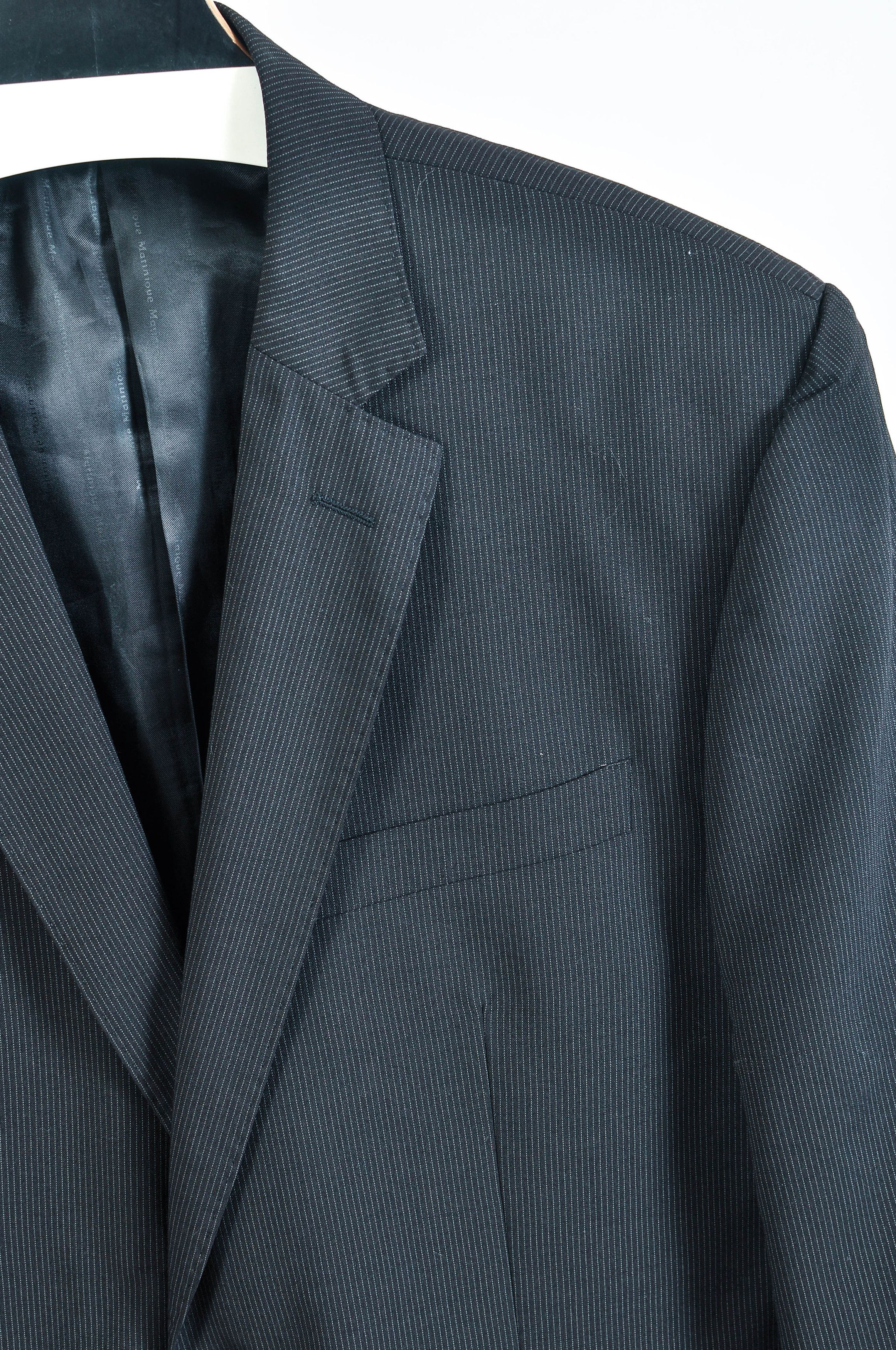 Matinique Matinique Dark Brown Striped Wool Suit Size 42R - 3 Thumbnail