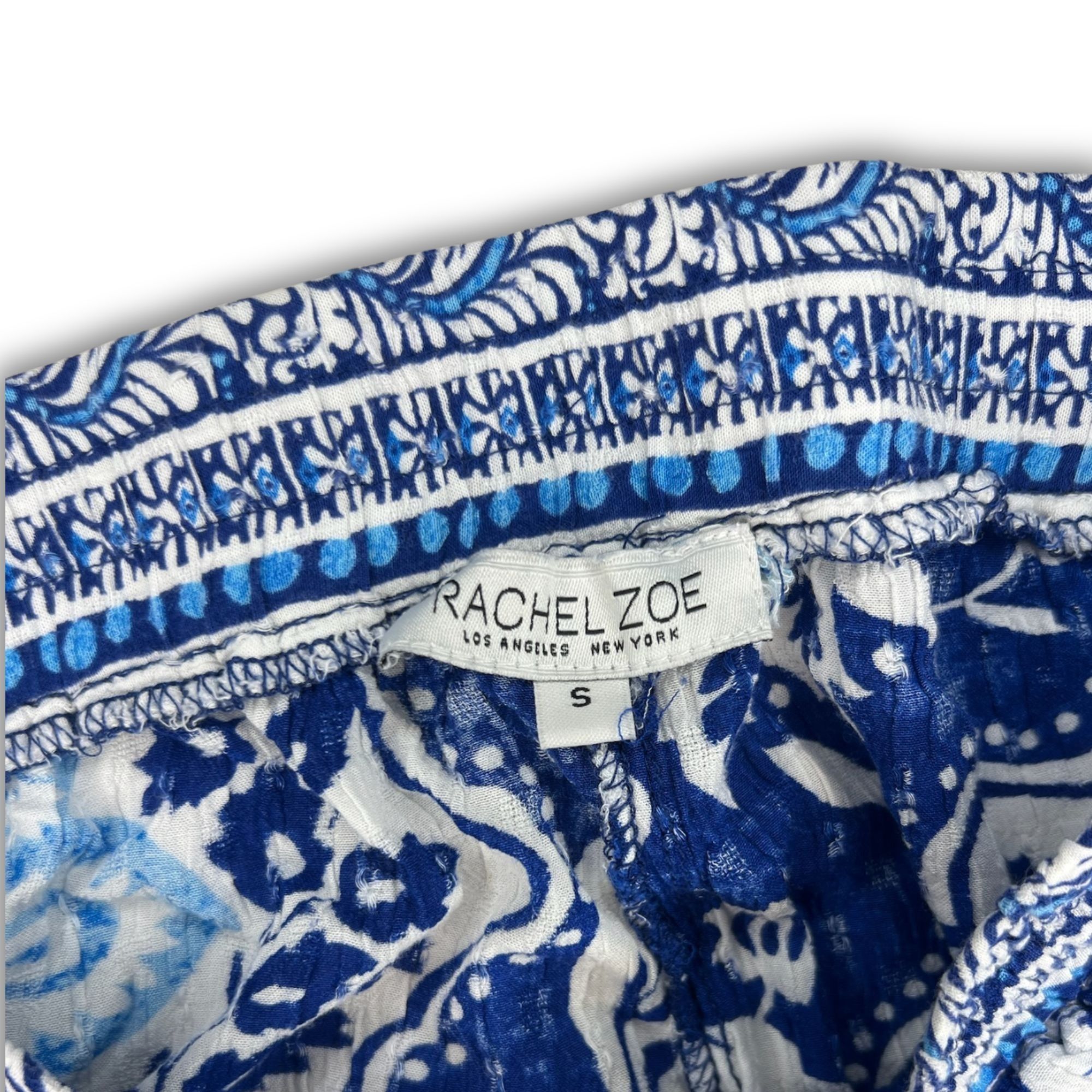 Rachel Zoe Rachel Zoe Floral Boho Blue Print Pants Size S With Drawstri Size 26" / US 2 / IT 38 - 5 Thumbnail