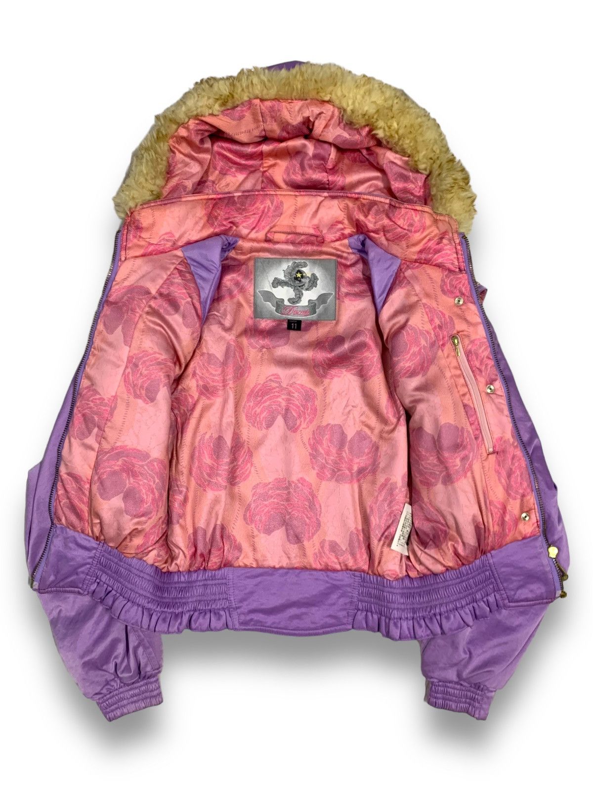 Descente Vintage Descente Lamb Fur Hooded Snowboard Ski Jacket Size L / US 10 / IT 46 - 3 Thumbnail