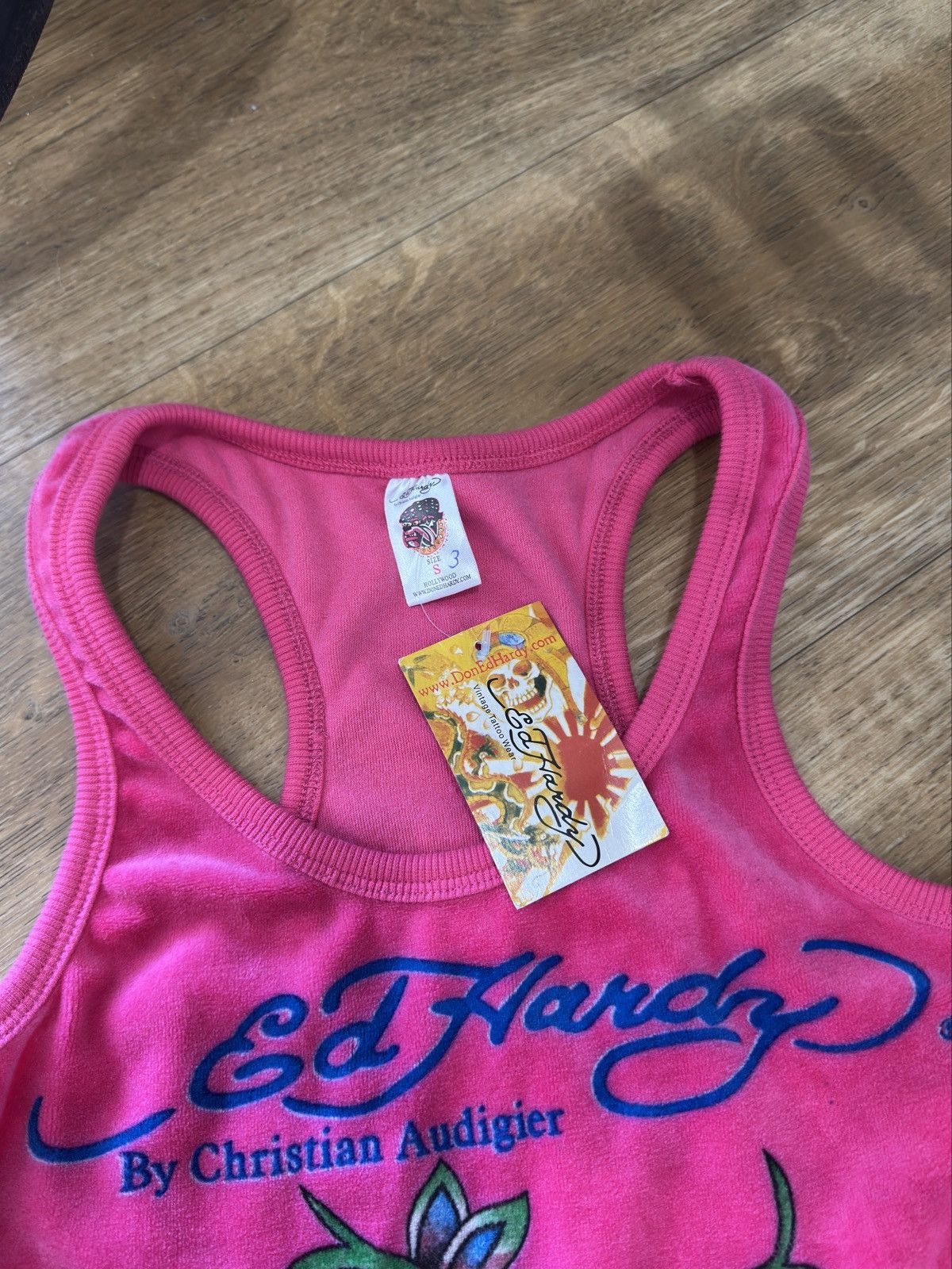 Ed Hardy VINTAGE ED HARDY VELOUR 2000s PRINTED TANK TOP Size S / US 4 / IT 40 - 3 Thumbnail