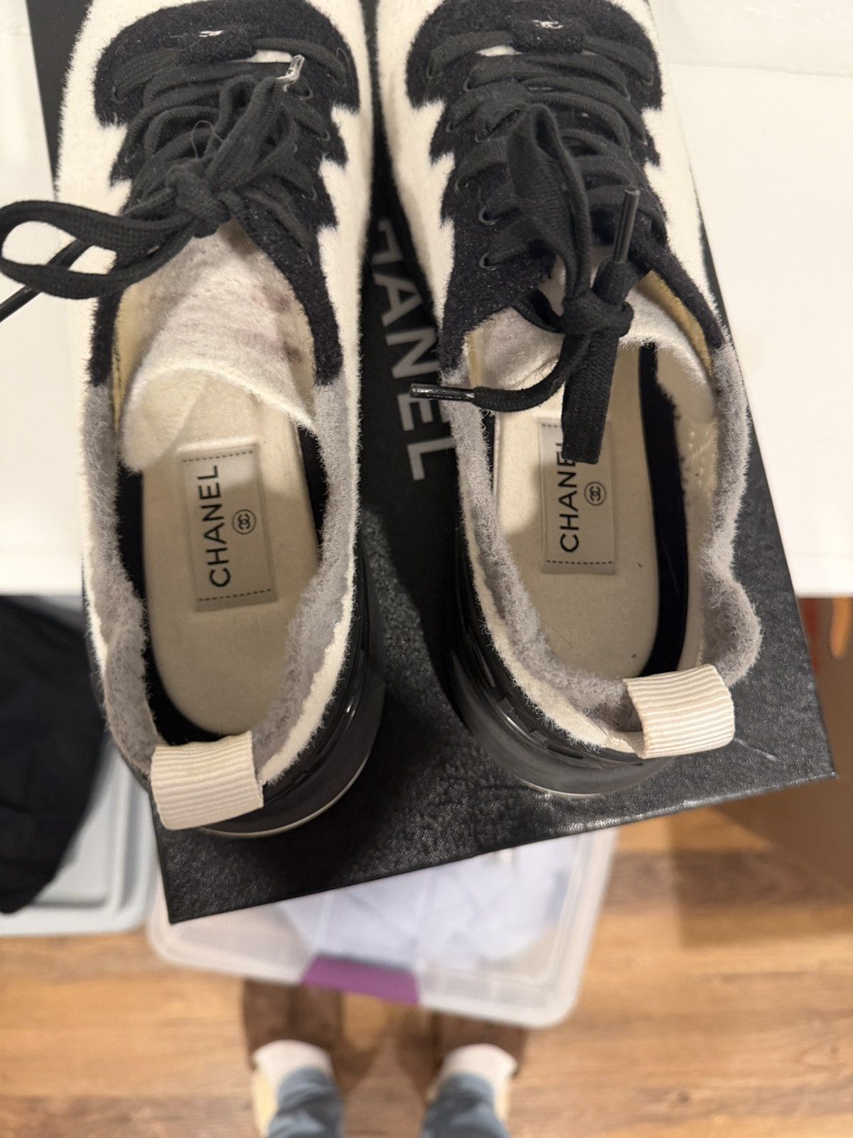 Chanel Extremely rare mens knitted panda trainer Chanel Size US 11 / EU 44 - 3 Thumbnail