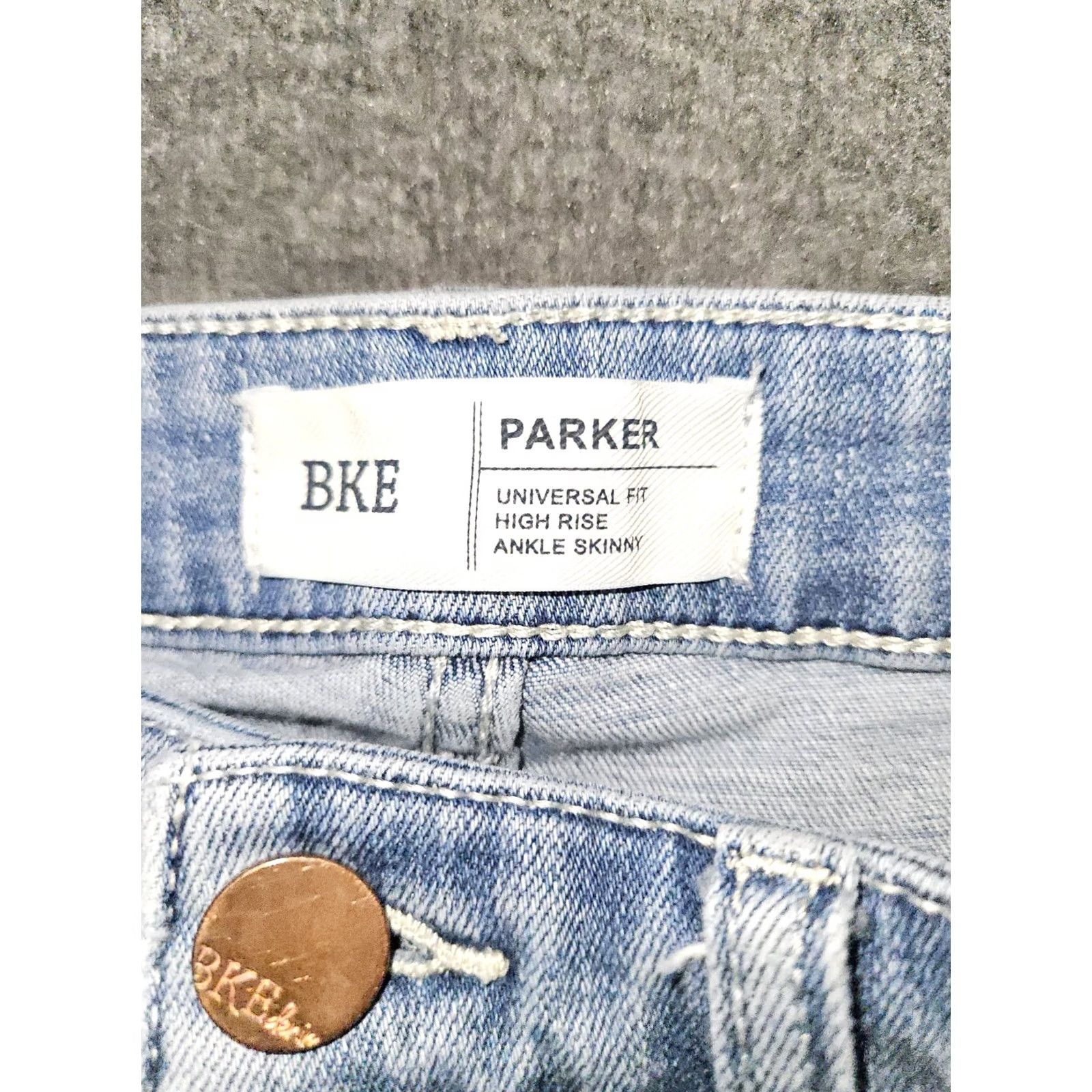 Vintage BKE Parker Jeans High Rise Skinny Ankle Women's 29 Blue Frayed Hem Preppy Size 42" / US 20 - 2 Thumbnail