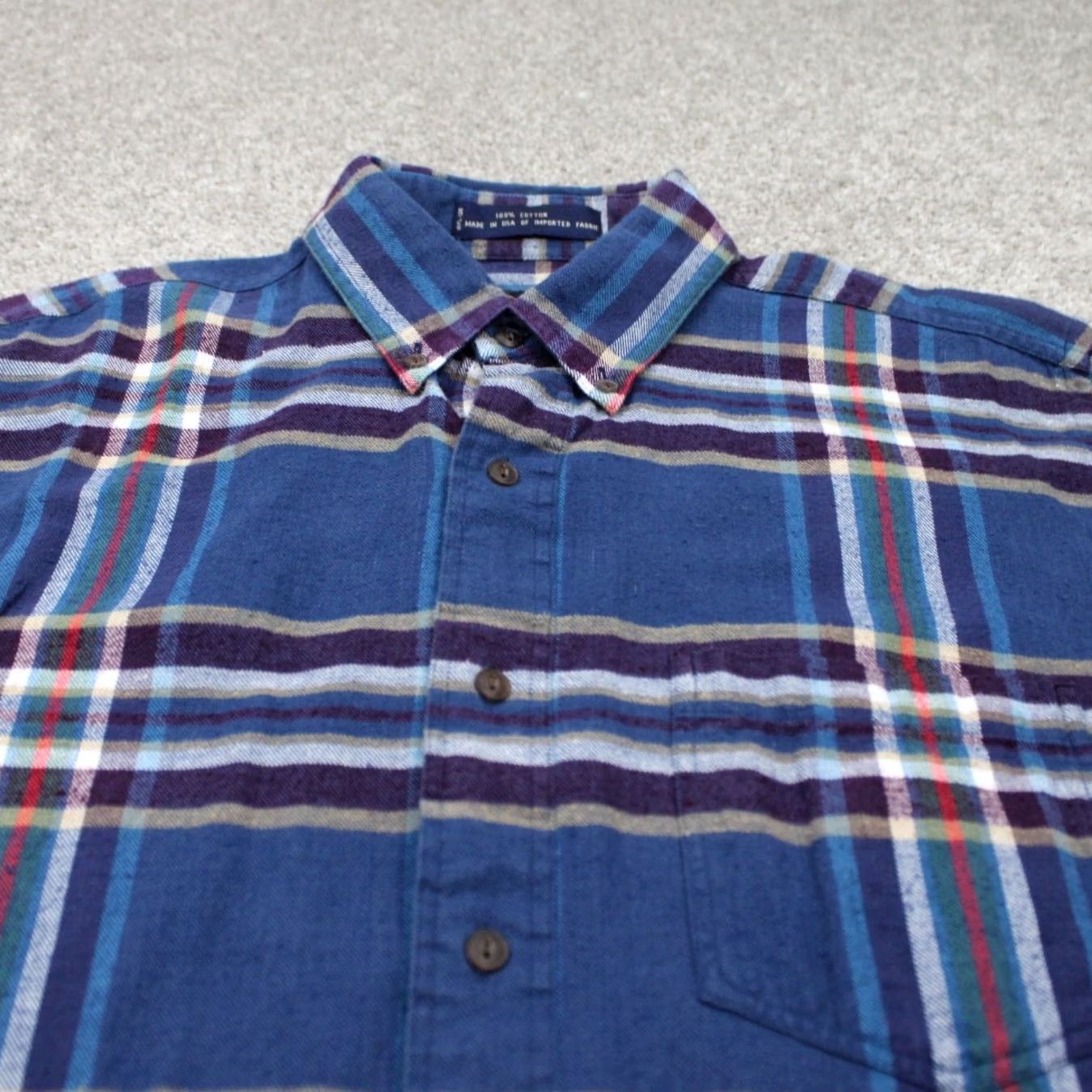 Ralph Lauren VINTAGE Ralph Lauren Chaps Shirt Mens Large Blue/Red 100% Cotton Long Sleeve Button Size US L / EU 52-54 / 3 - 4 Thumbnail