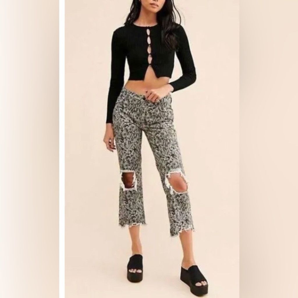 Free People Free People We The Free Printed Jeans Size 24. B19 Size 24" / US 00 / IT 34 - 2 Thumbnail