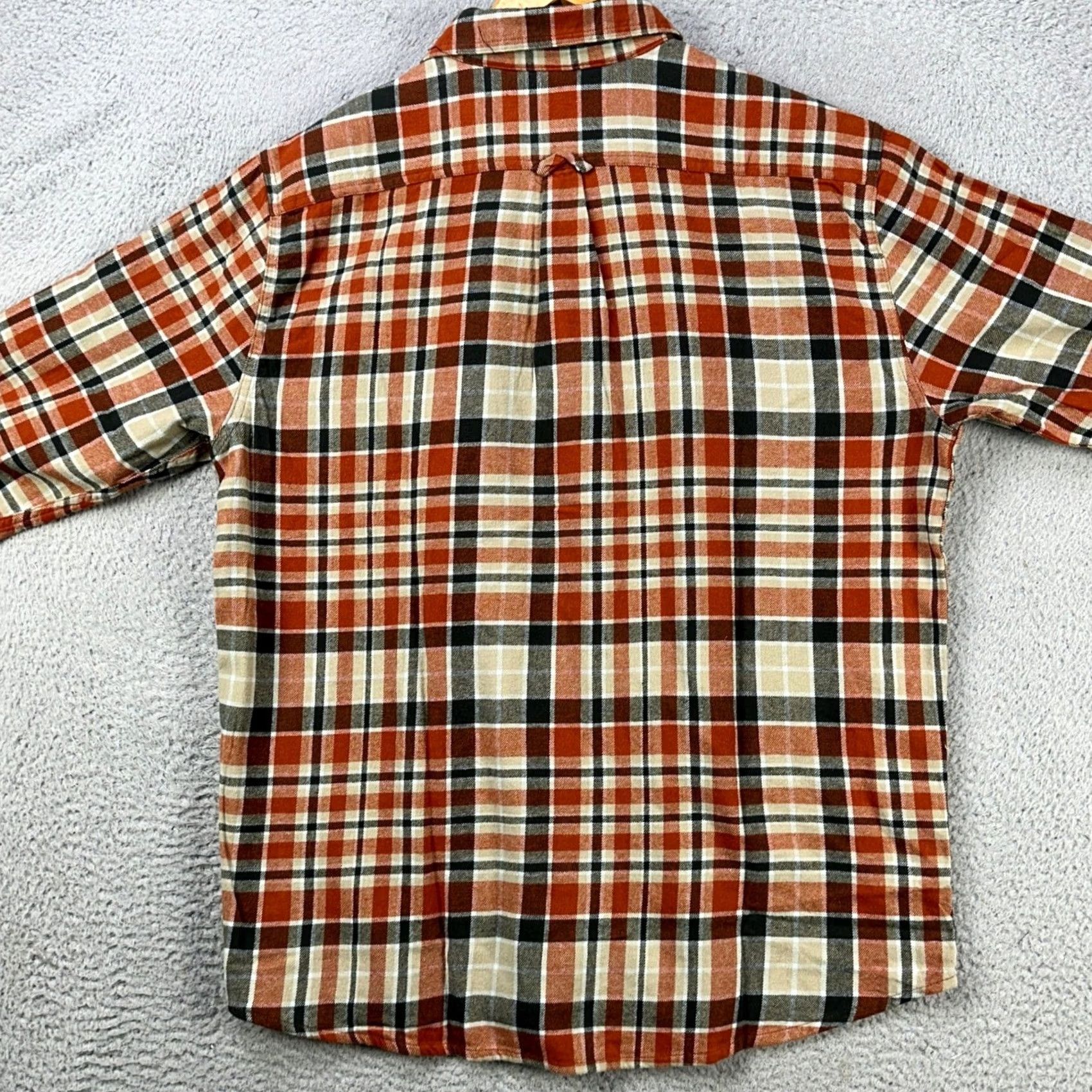 Eddie Bauer Eddie Bauer Flannel Shirt Mens XL Orange Gray Plaid Button Up 100% Cotton NEW Size US XL / EU 56 / 4 - 4 Thumbnail