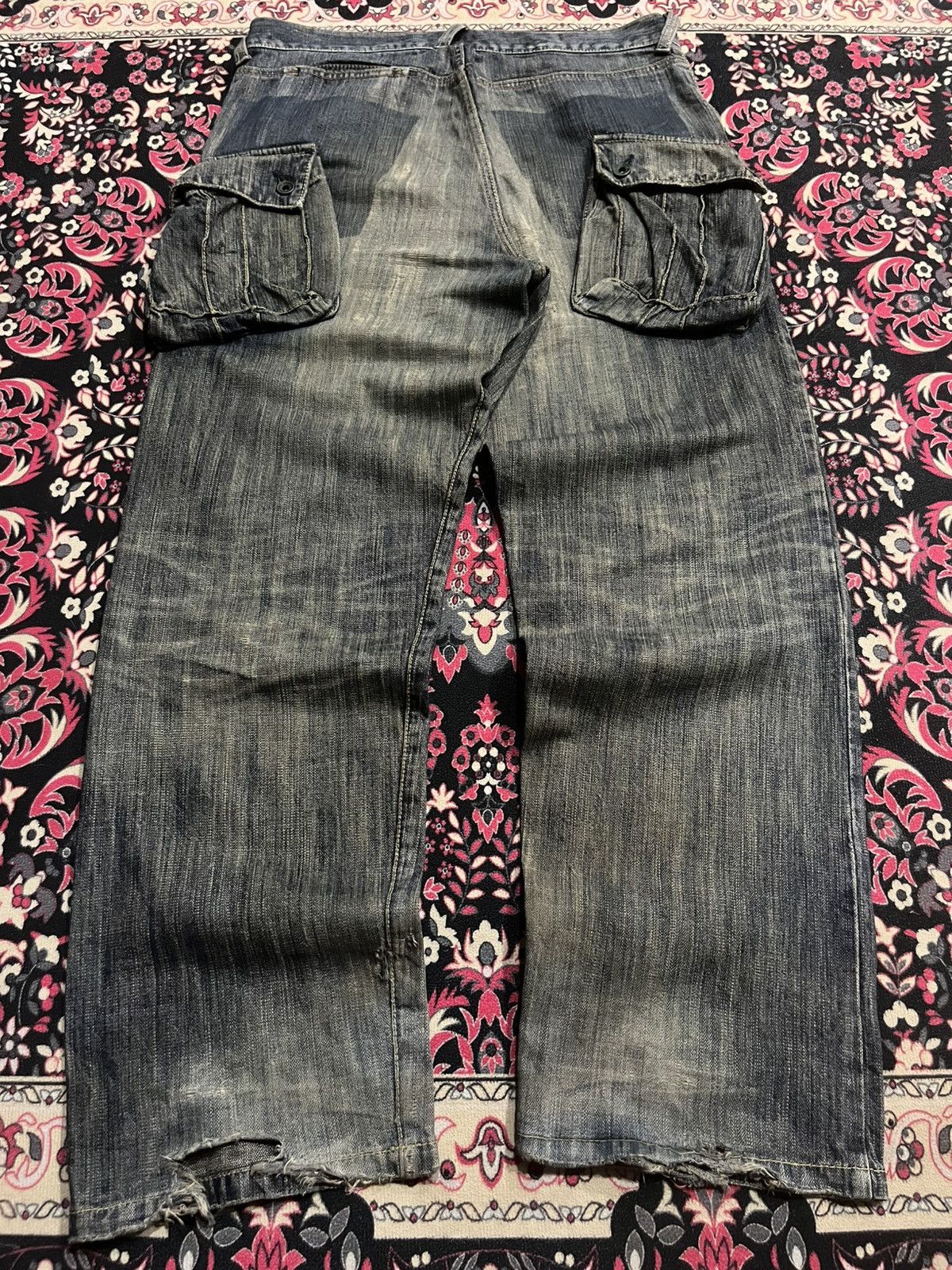 MasterPiece ⚡️Destroy⚡️Masterpiece Tactical Cargo Trashed Double Knee Jean Size US 33 - 2 Thumbnail