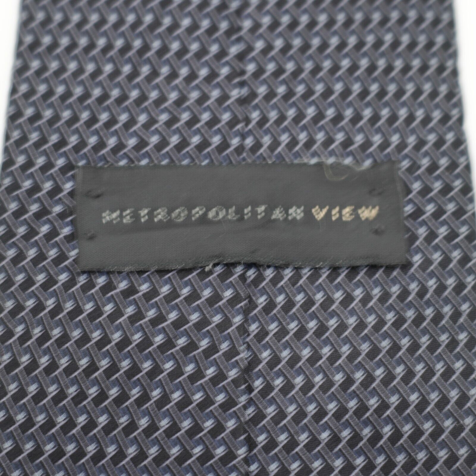 Metropolitan View Metropolitan View Black Gray Geometric Print Silk Tie Size ONE SIZE - 3 Thumbnail