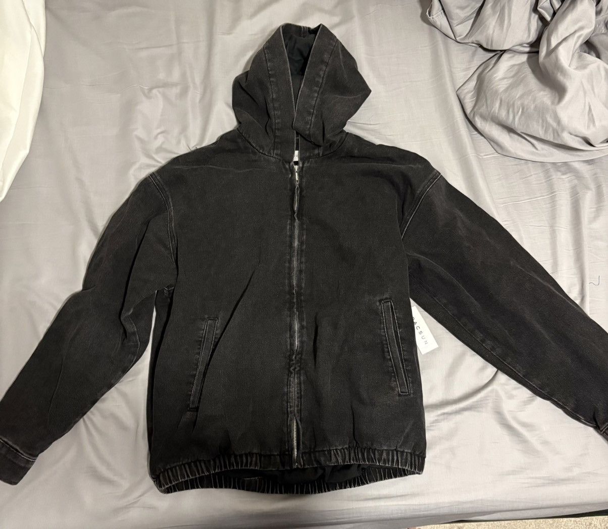 Pacsun Black Wash Hooded Jacket Size US M / EU 48-50 / 2 - 1 Thumbnail