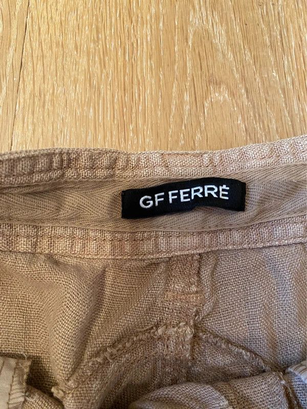 Gianfranco Ferre GF Ferré Beige Linen Trousers w/ Zip Pocket Detail, 2000s Size US 36 / EU 52 - 3 Thumbnail