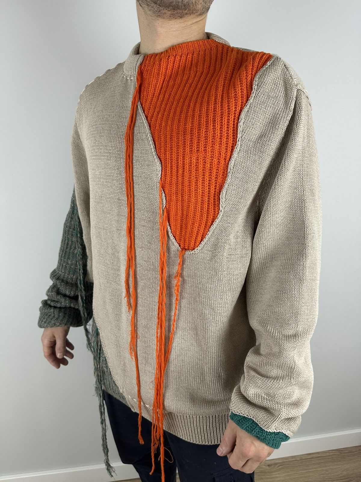 OAMC OAMC Sweater Mens Oversized Multicolor Designer Flayed Knit Size US S / EU 44-46 / 1 - 6 Thumbnail