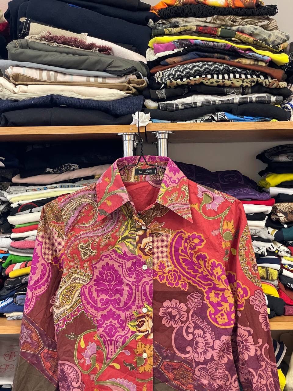Etro Etro Vintage 00s Multicolour Designer Silk Shirt Size M / US 6-8 / IT 42-44 - 2 Thumbnail