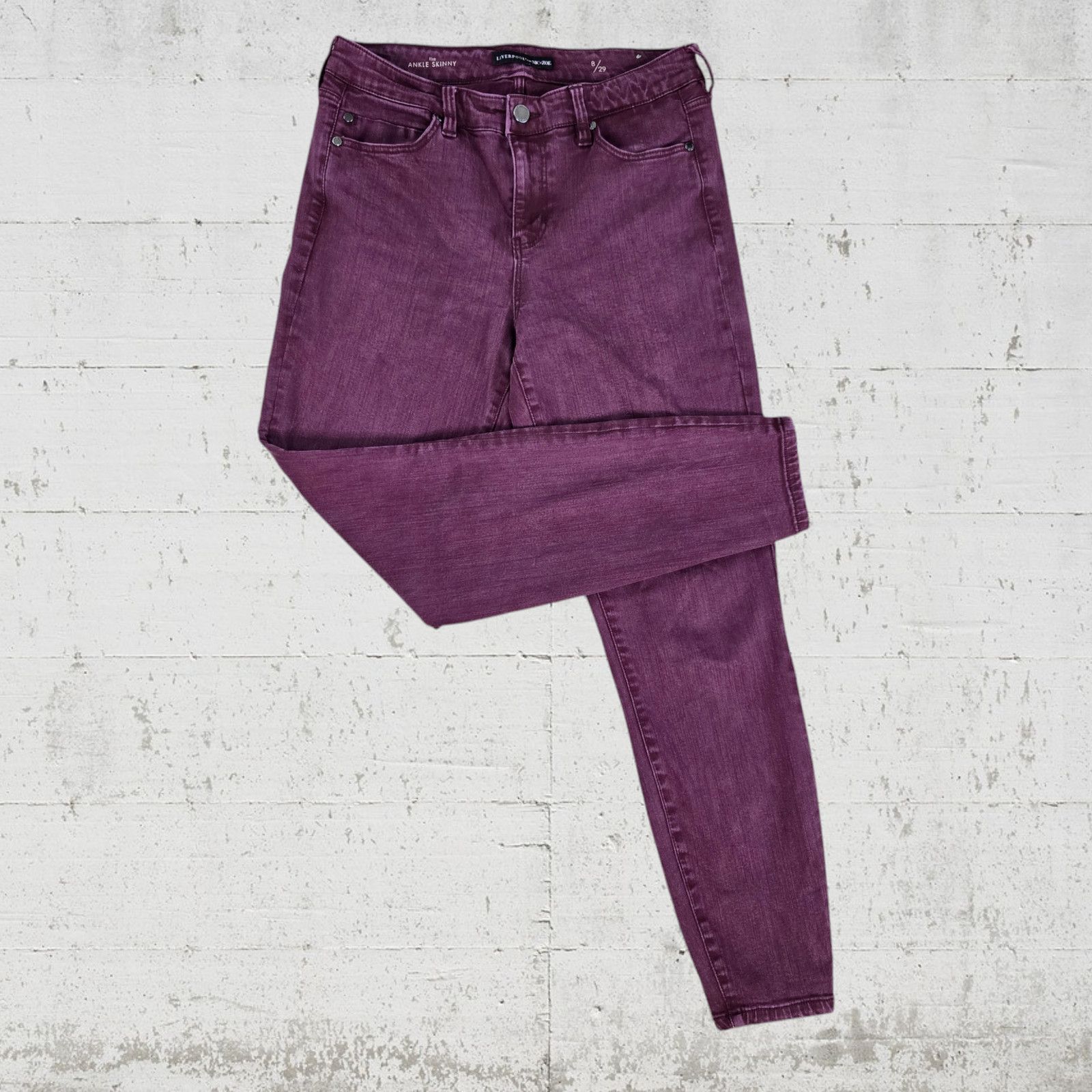 Other Liverpool Nic and Zoe Black Cherry Skinny Jeans Size 8 Size 30" / US 8 / IT 44 - 9 Thumbnail