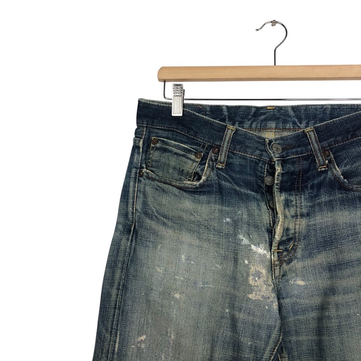 OMNIGOD Omnigod Japanese Selvedge Distressed Faded Indigo Denim Rare Size US 32 / EU 48 - 8 Thumbnail