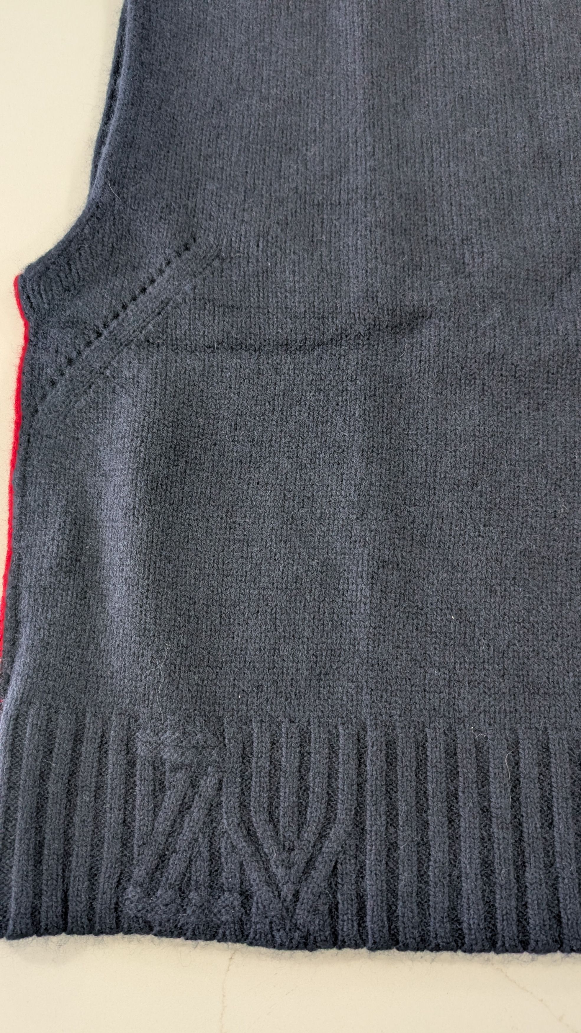 Zadig & Voltaire ZADIG & VOLTAIRE Darcy Wool Cashmere Vest Navy Red M/L Size M / US 6-8 / IT 42-44 - 3 Thumbnail