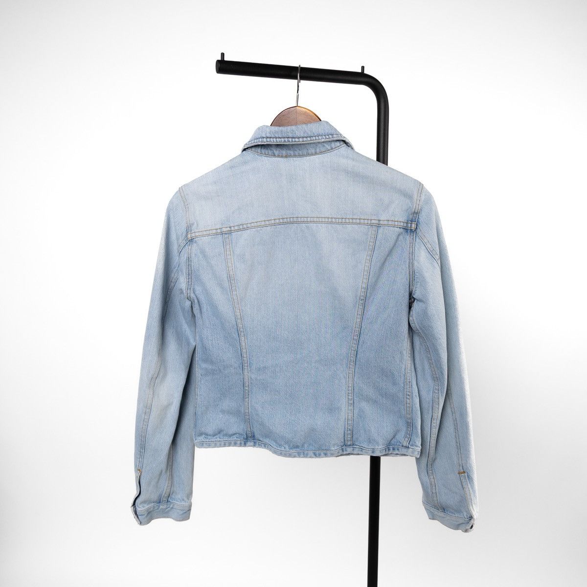 United Colors Of Benetton Benetton Womens Denim Jacket Light Blue Button Up Casual Size S / US 4 / IT 40 - 2 Thumbnail