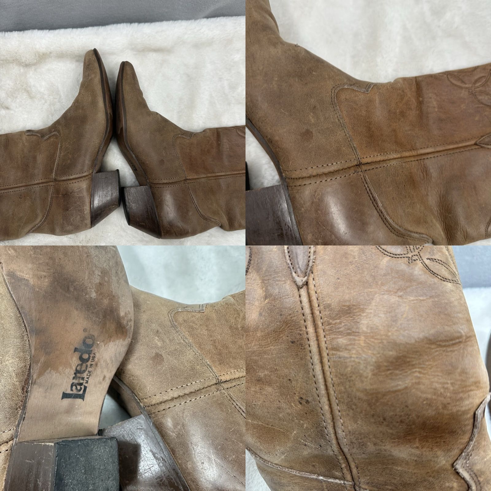Vintage Laredo Boots Western Cowgirl Women’s Size 9 Boho Cottage Country Almond Toe Leather Chunky Heel Size US 9 / IT 39 - 8 Thumbnail
